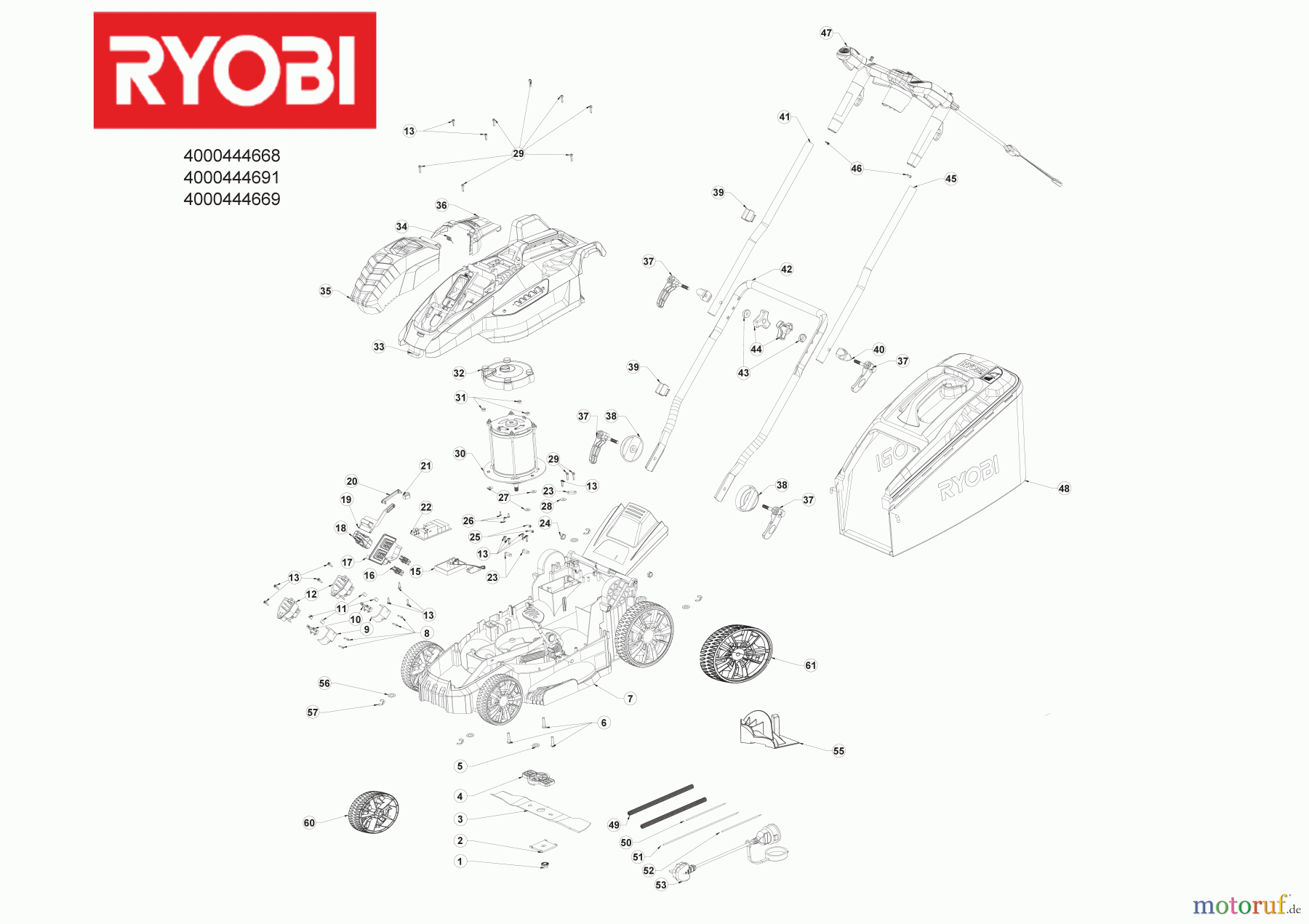  Ryobi Rasenmäher Akku RLM18C36H225