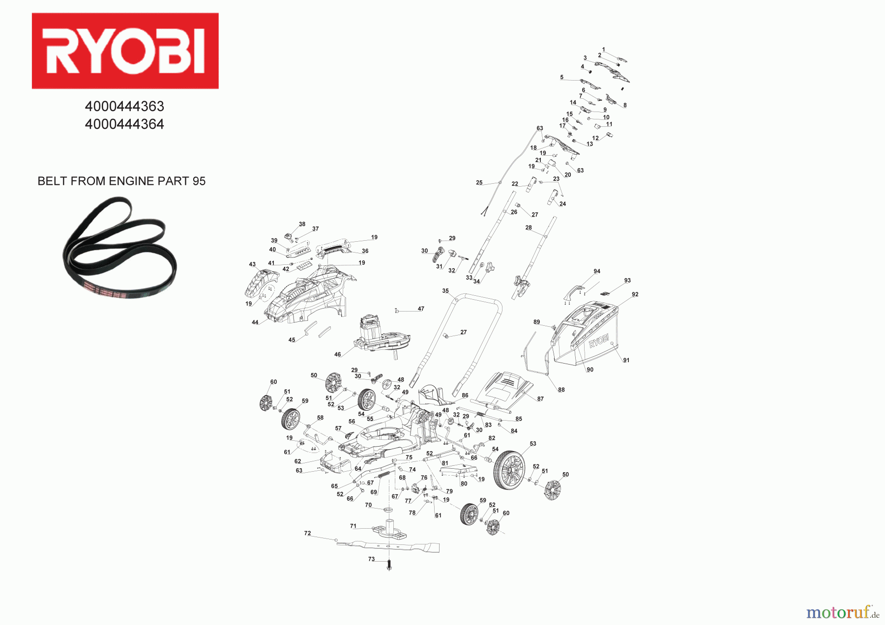  Ryobi Rasenmäher Elektro RLM18E40H 1800W Elektro-Rasenmäher