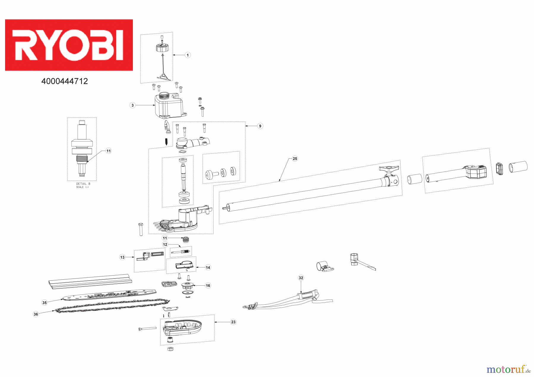  Ryobi Expand-it Anbauteile RXPR01 Hoch-Entaster 4000444712