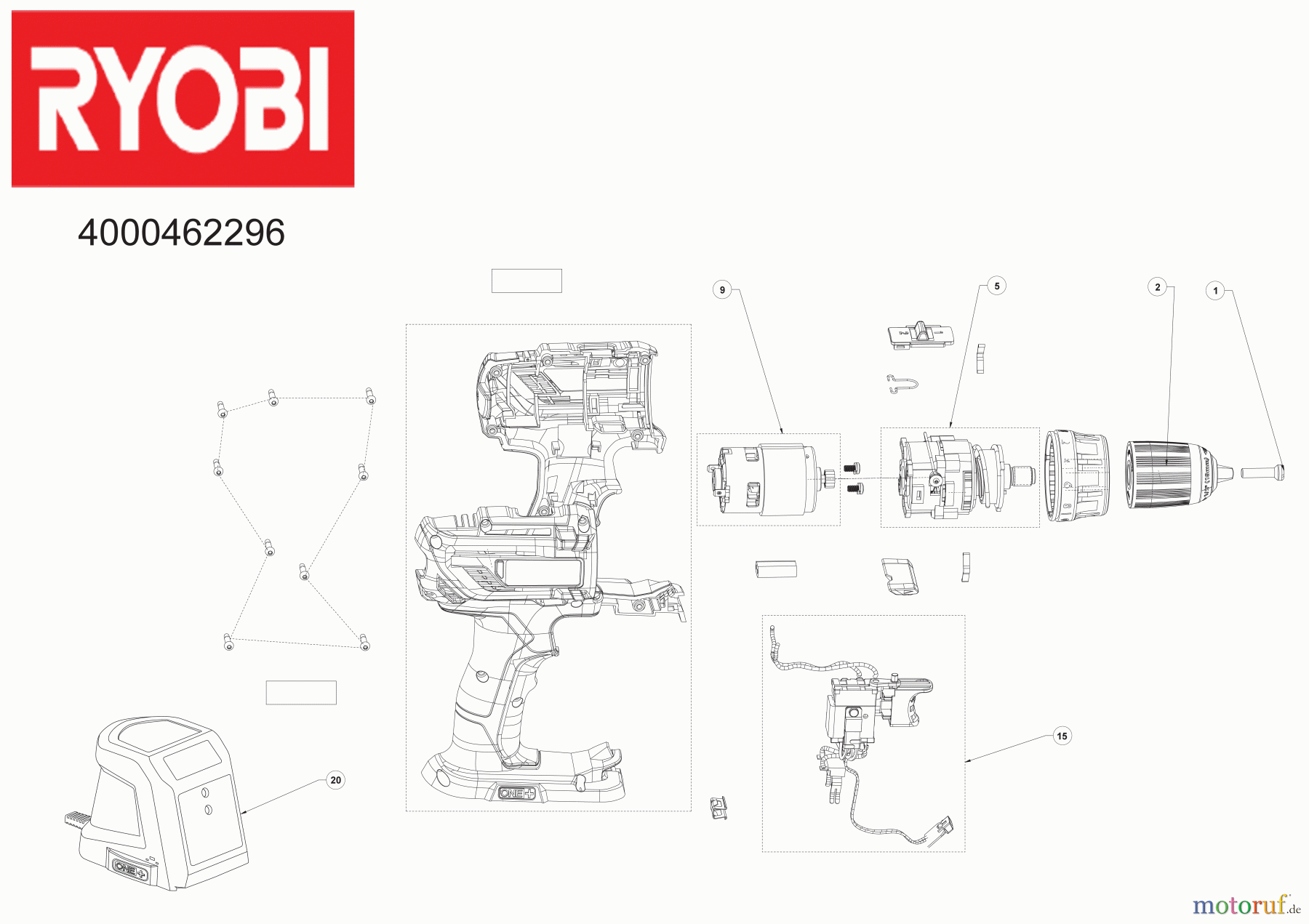 Ryobi (Schlag-)Bohrschrauber Akkuschrauber R18DD3-215S 18 V 2-Gang Akku-Bohrschrauber R18DD3-215S 18 V 2-Gang Akku-Bohrschrauber