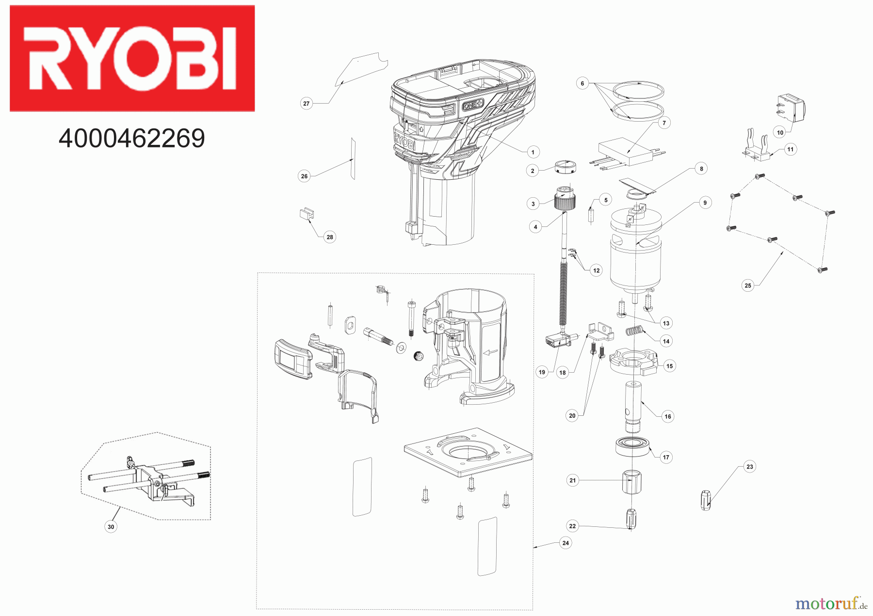 Ryobi Sonstige Geräte R18TR-0 18 V Akku-Kantenfräser Seite 1