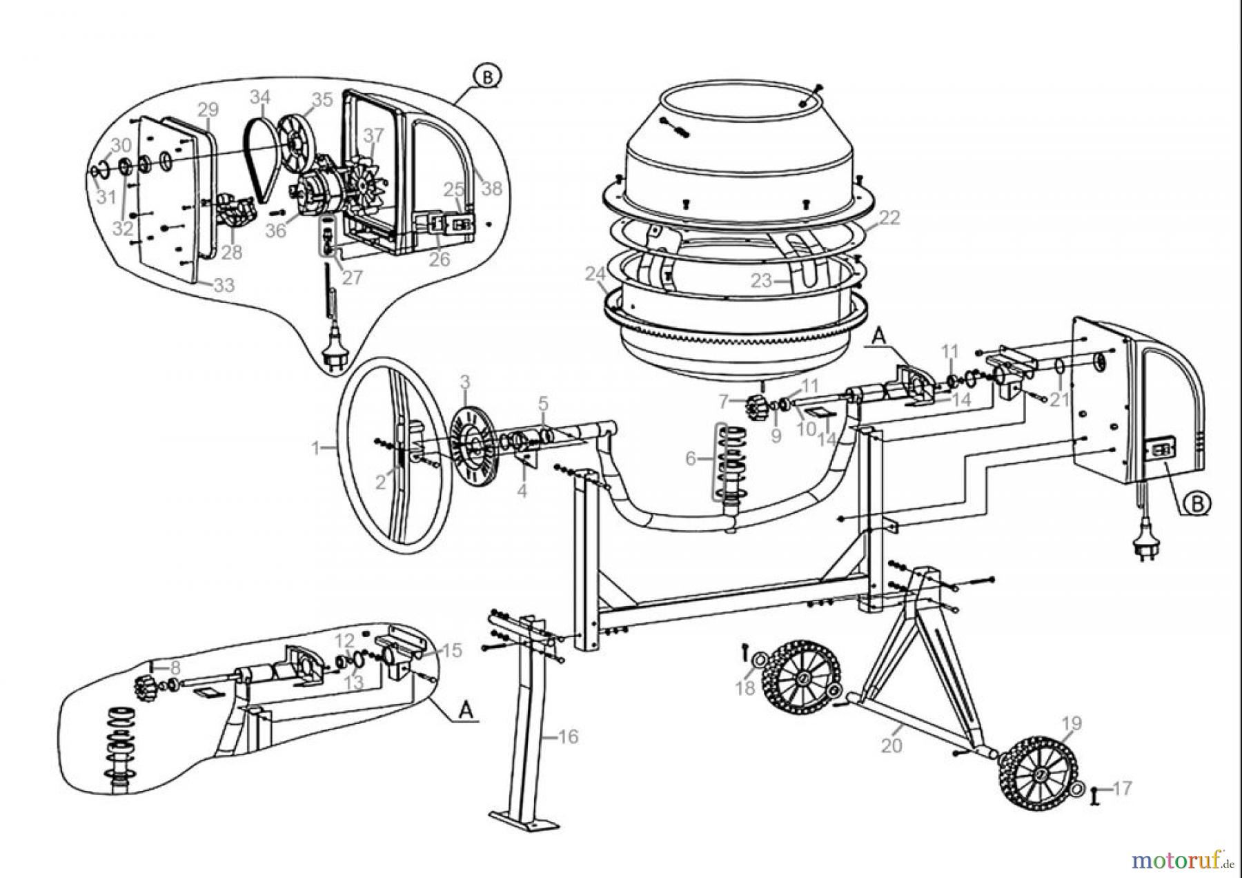 Güde Baugeräte Betonmischer BETONMISCHER GBM 130 - 55451 FSL55451-01
