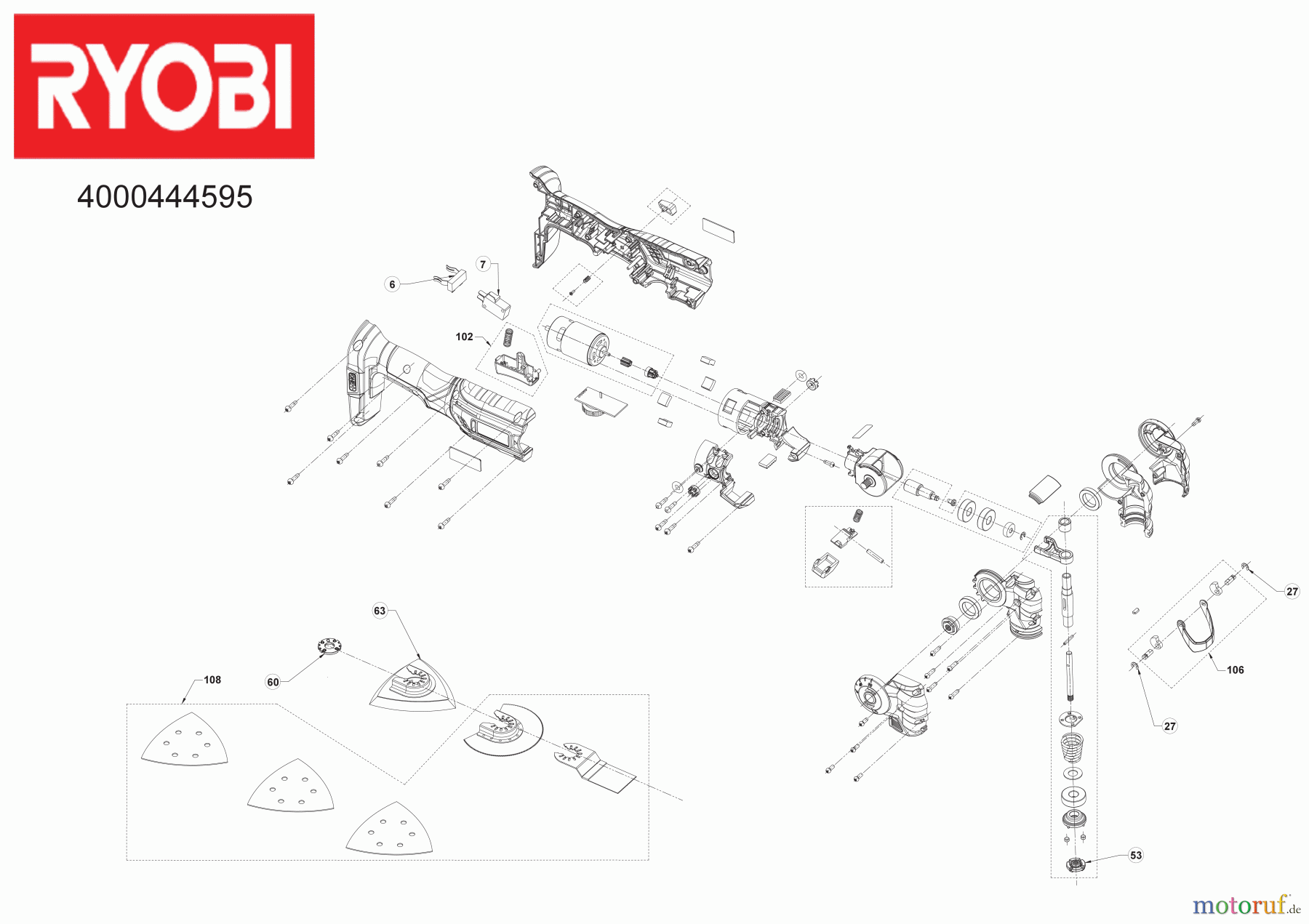  Ryobi Rotationswerkzeuge/ Multitools R18MT Multitool R18MT Multitool