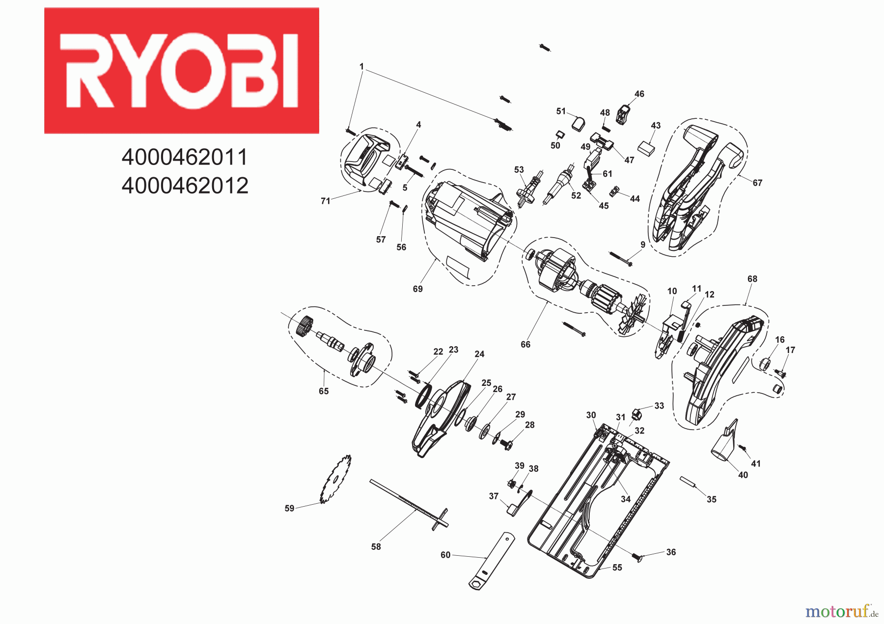 Ryobi Sägen Kreissägen RCS1400-G 1400 W Handkreissäge Seite 1