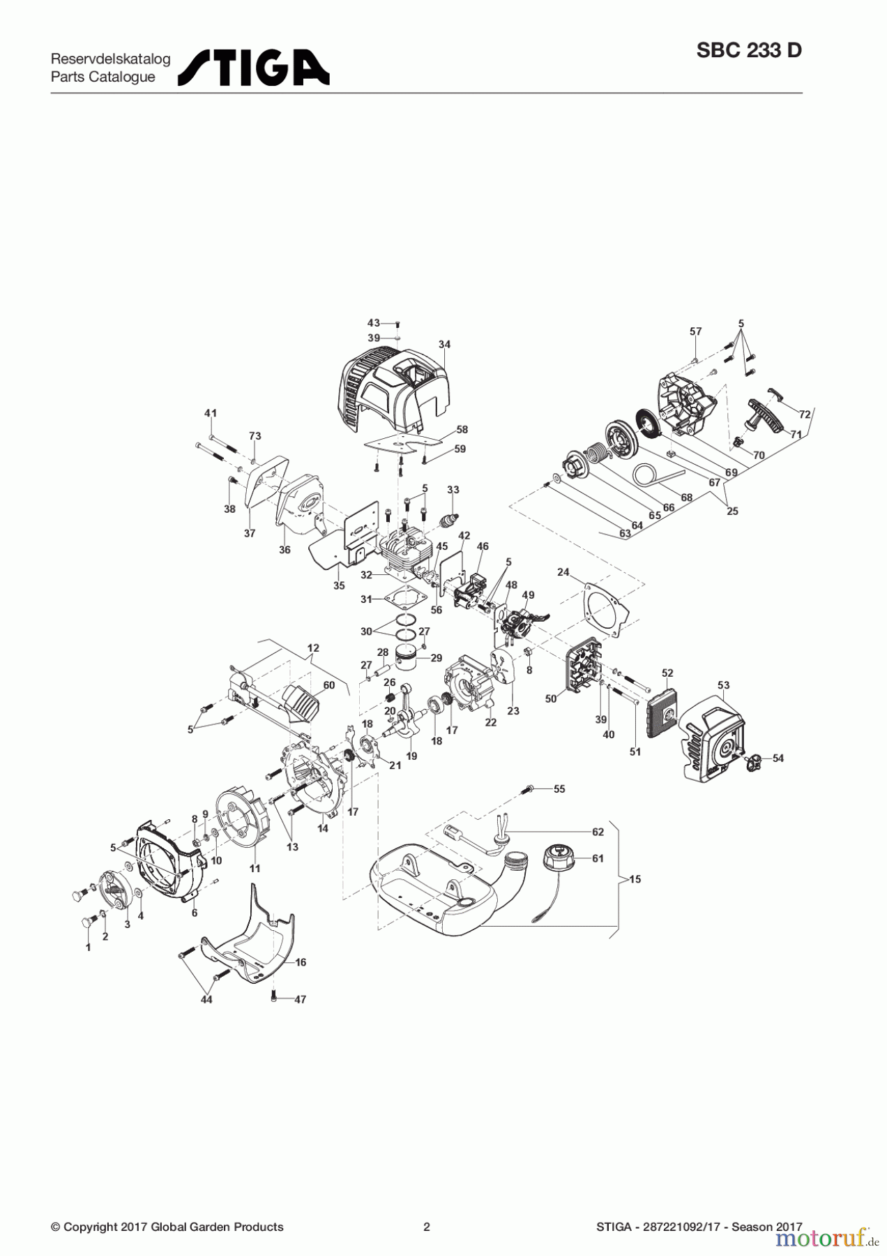 Stiga Motorsensen, Trimmer Baujahr 2017 Benzin 2017 SBC 233 D 287221092/17 - Season 2017 Engine