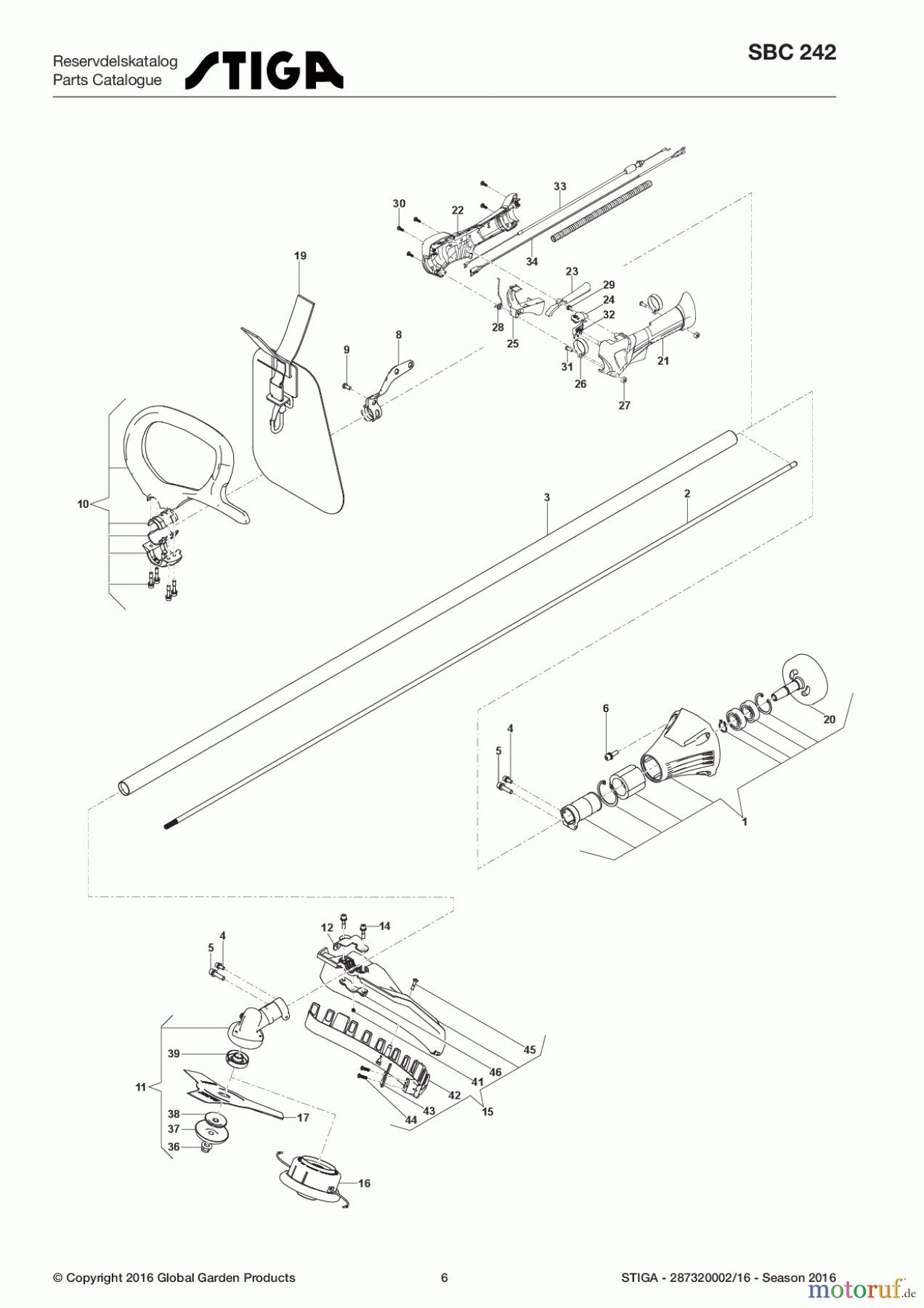 Stiga Motorsensen, Trimmer Baujahr 2017 Benzin 2017 SBC 242 287320002/16 - Season 2017 Transmission