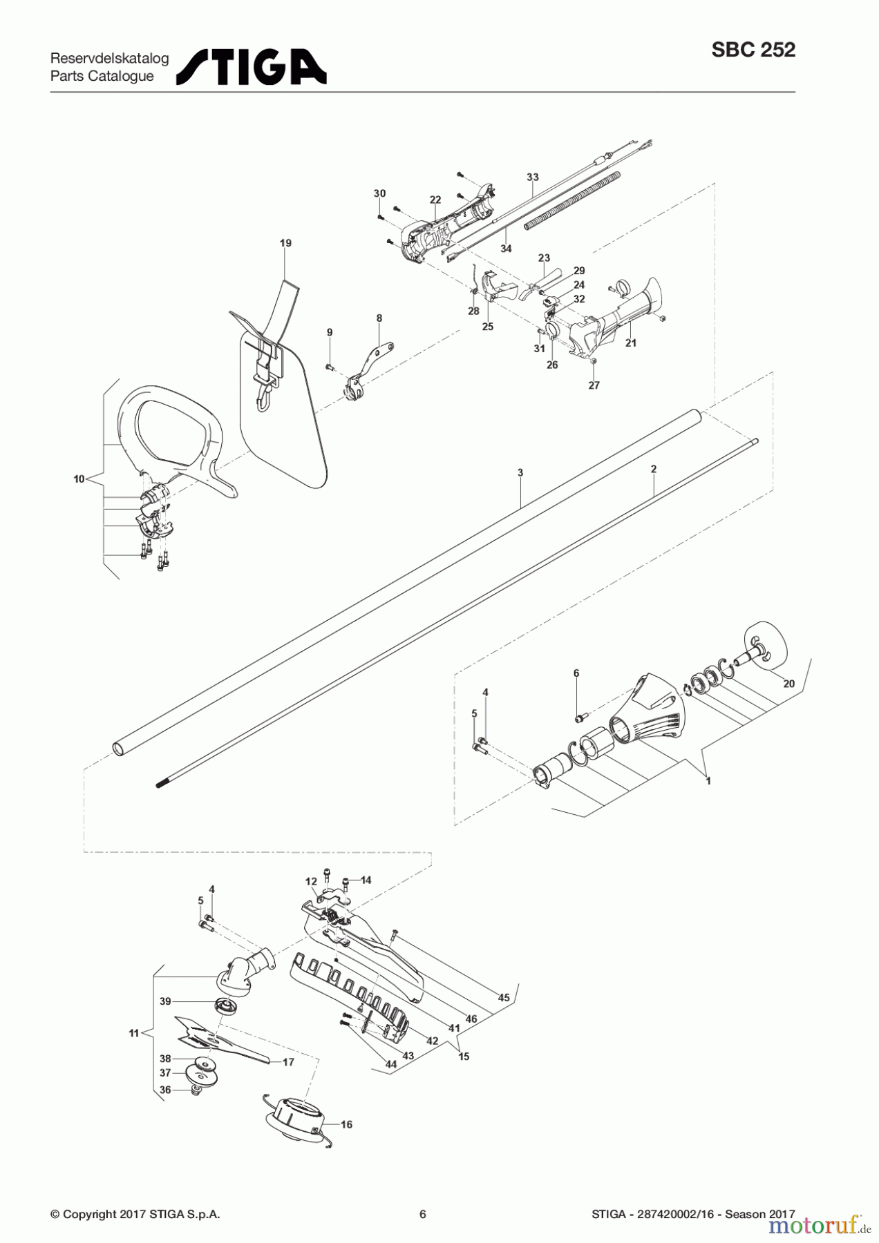 Stiga Motorsensen, Trimmer Baujahr 2017 Benzin 2017 SBC 252 287420002/16 - Season 2017 Transmission