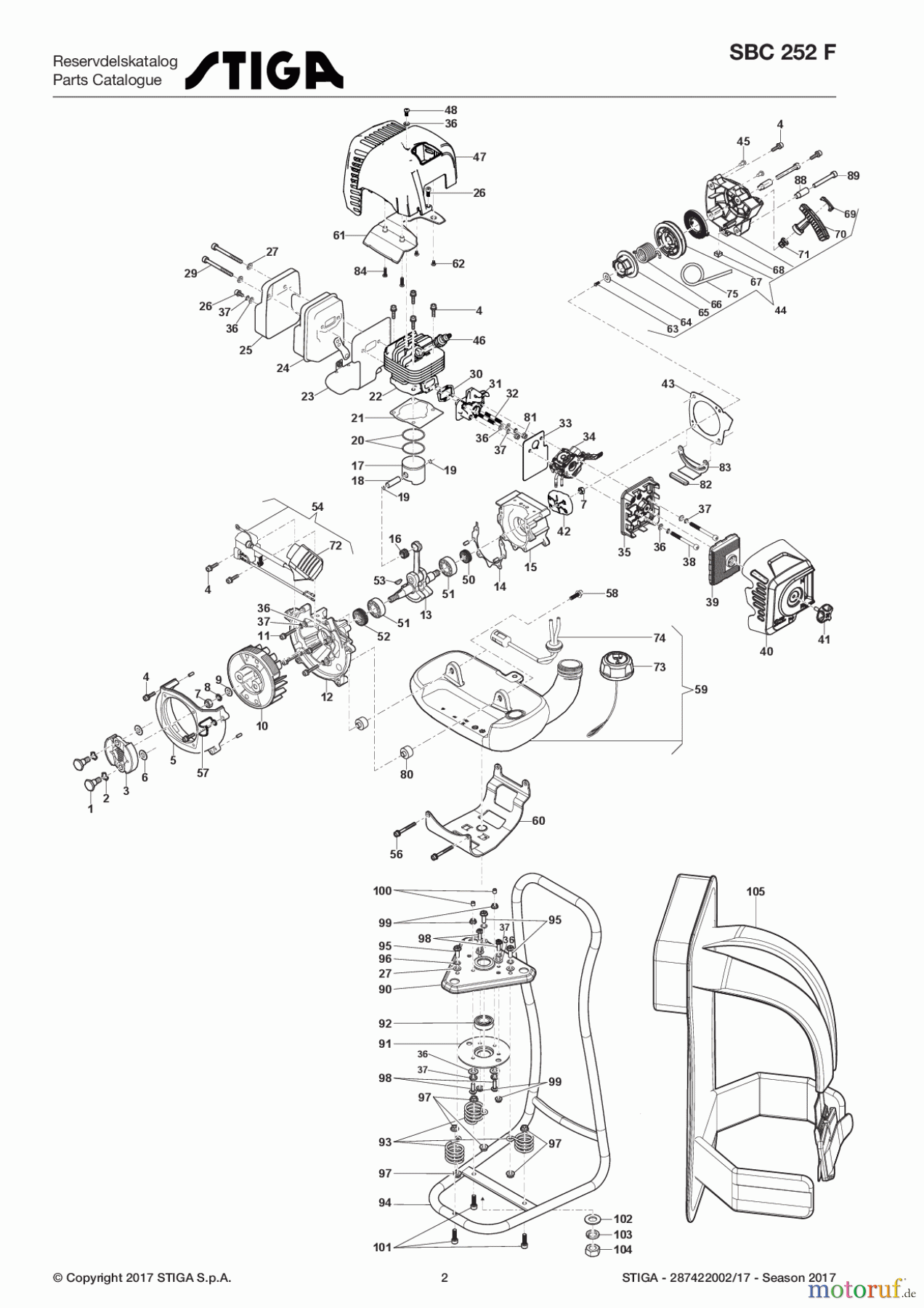 Stiga Motorsensen, Trimmer Baujahr 2017 Benzin 2017 SBC 252 F 287422002/17 - Season 2017 Engine