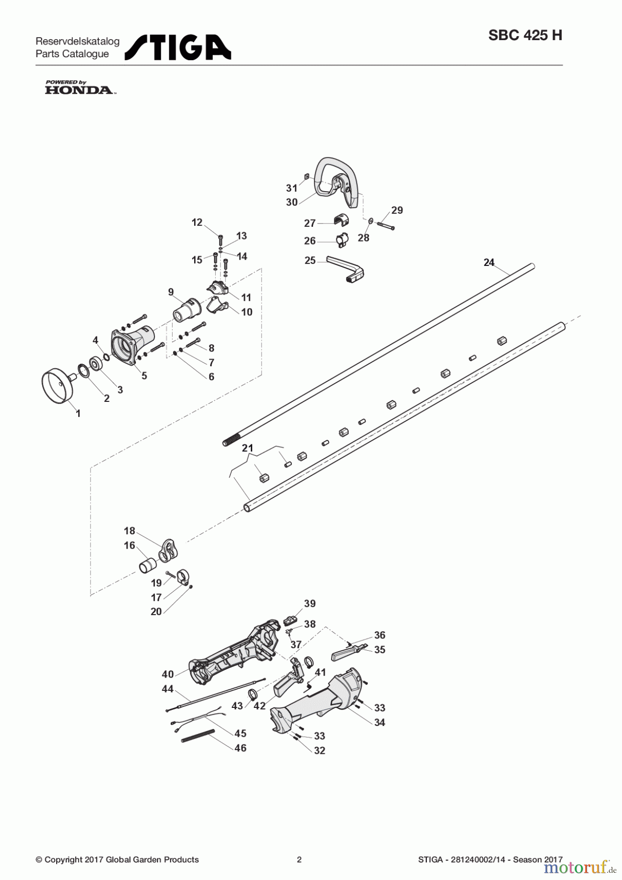 Stiga Motorsensen, Trimmer Baujahr 2017 Benzin 2017 SBC 425 H 281240002/14 - Season 2017 Transmission
