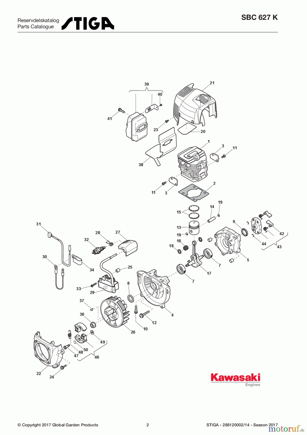 Stiga Motorsensen, Trimmer Baujahr 2017 Benzin 2017 SBC 627 K 288120002/14 - Season 2017 Engine