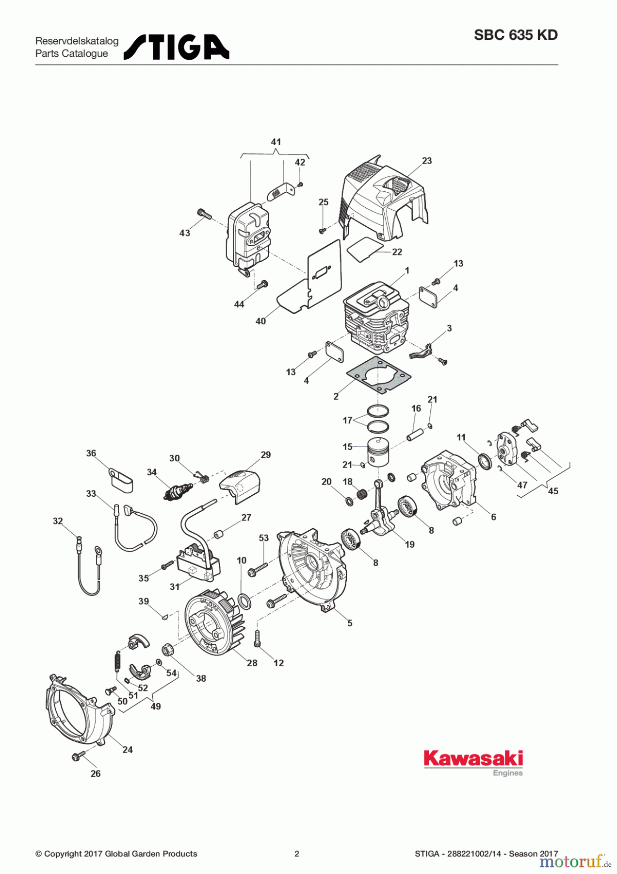 Stiga Motorsensen, Trimmer Baujahr 2017 Benzin 2017 SBC 635 KD 288221002/14 - Season 2017 Engine