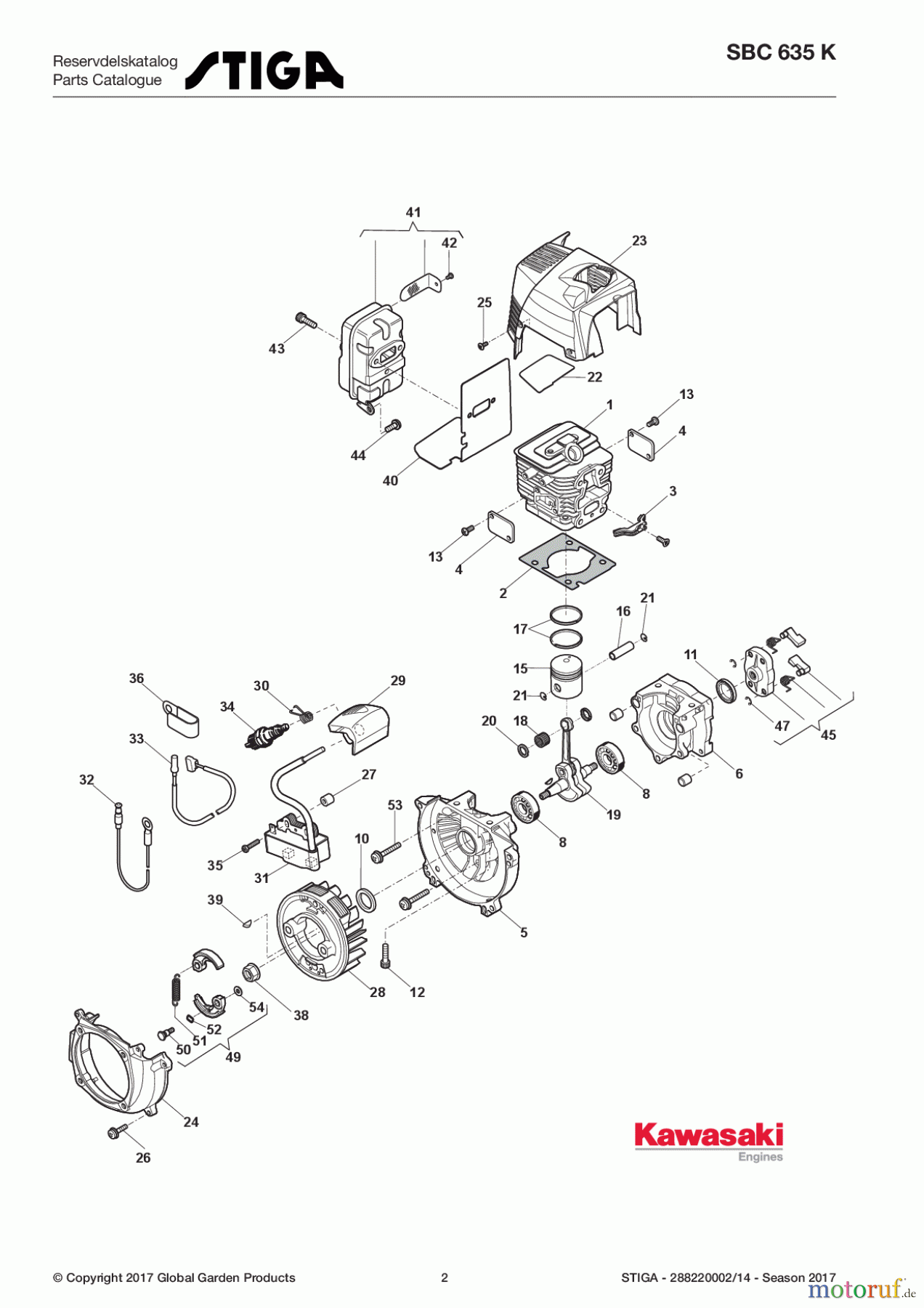 Stiga Motorsensen, Trimmer Baujahr 2017 Benzin 2017 SBC 635 K 288220002/14 - Season 2017 Engine