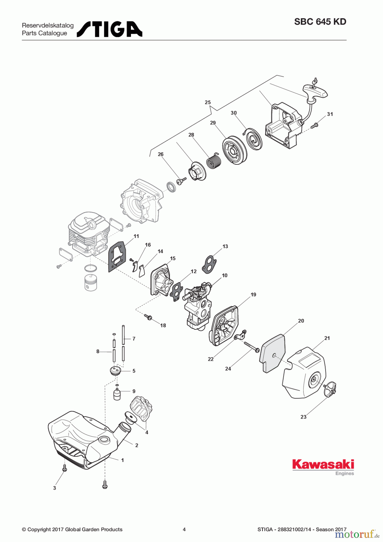 Stiga Motorsensen, Trimmer Baujahr 2017 Benzin 2017 SBC 645 KD 288321002/14 - Season 2017 Engine