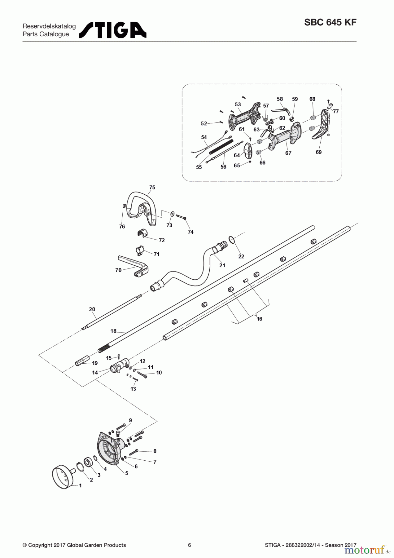 Stiga Motorsensen, Trimmer Baujahr 2017 Benzin 2017 SBC 645 KF 288322002/14 - Season 2017 Transmission