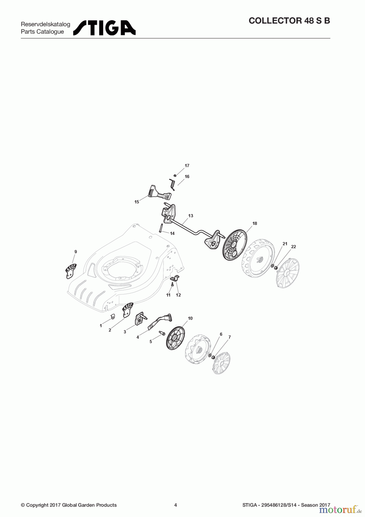 Stiga Rasenmäher Baujahr 2017 Benzin Mit Antrieb 2017 COLLECTOR 48 S B 295486128/S14 - Season 2017 Height Adjusting