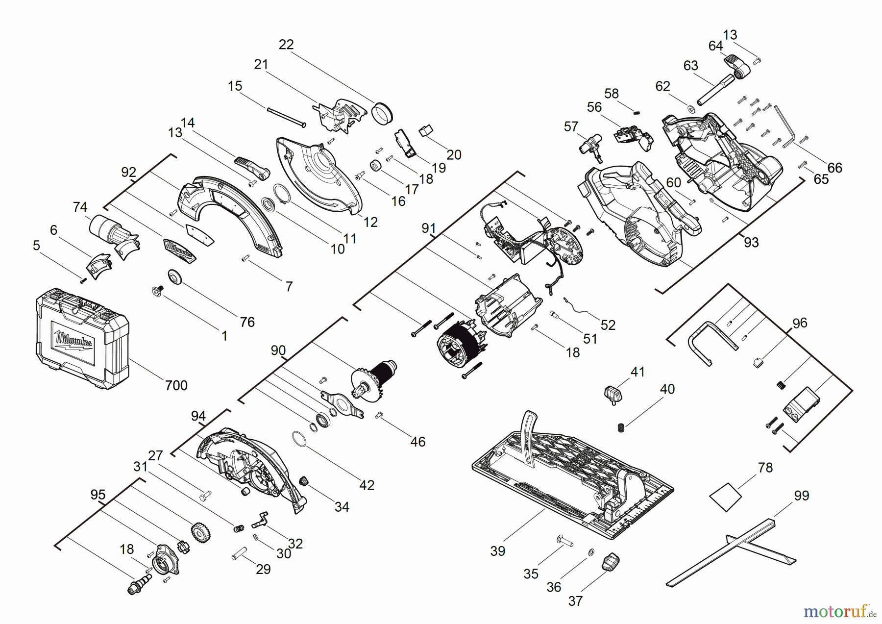 Milwaukee Akku-Geräte Sägen und Trennen KREISSÄGEN M18 FCS66 AKKU-KREISSAEGE Seite 1