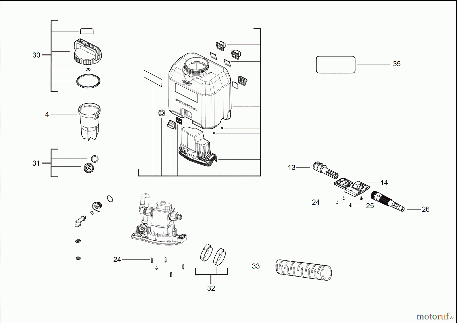 Milwaukee Akku-Geräte Outdoor M18 BPFP-WST M18™ SWITCH TANK™ 15 L WASSERTANK