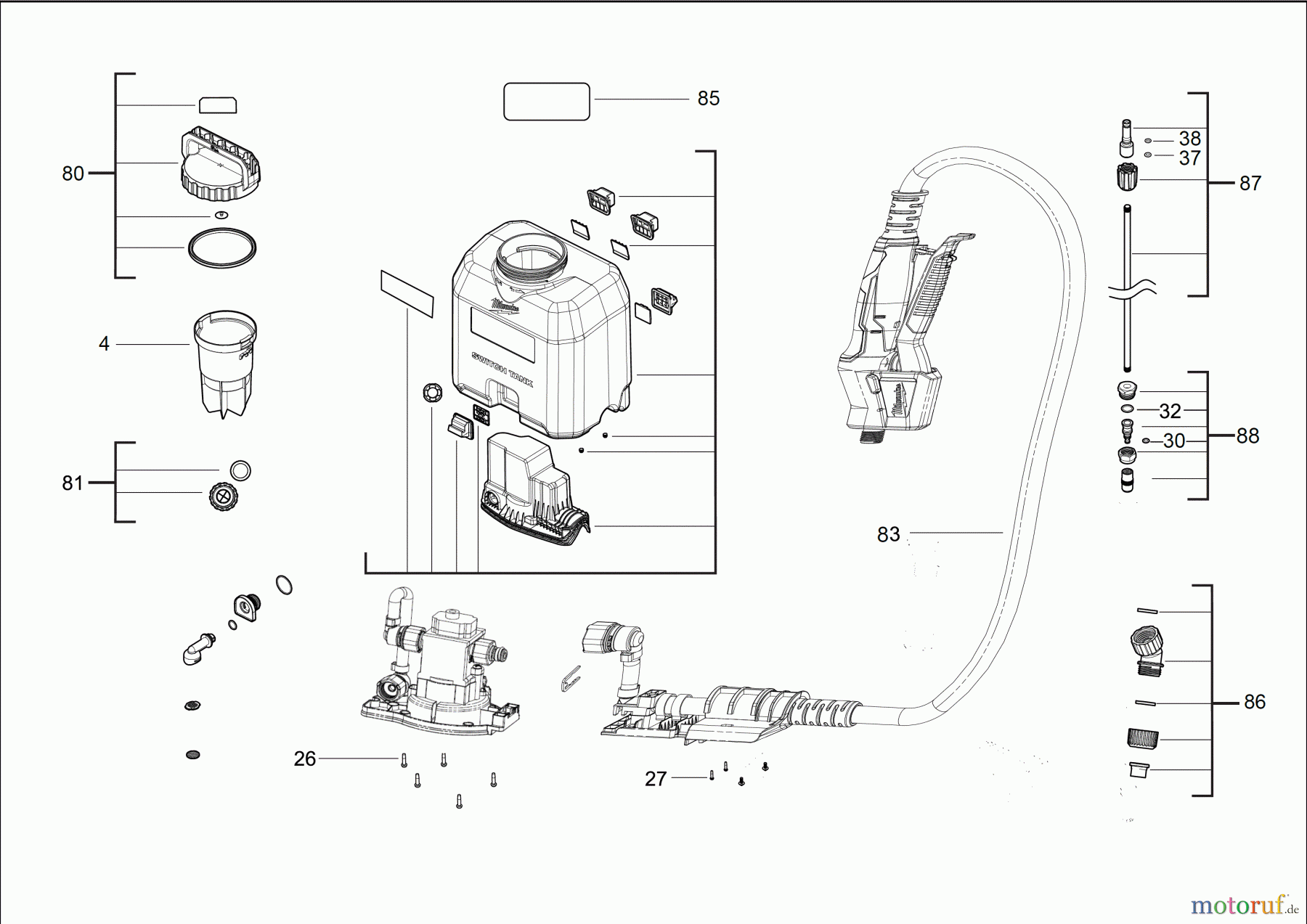  Milwaukee Akku-Geräte Outdoor M18 BPFP-CCST M18™ SWITCH TANK™ 15L BETON-EINHEIT
