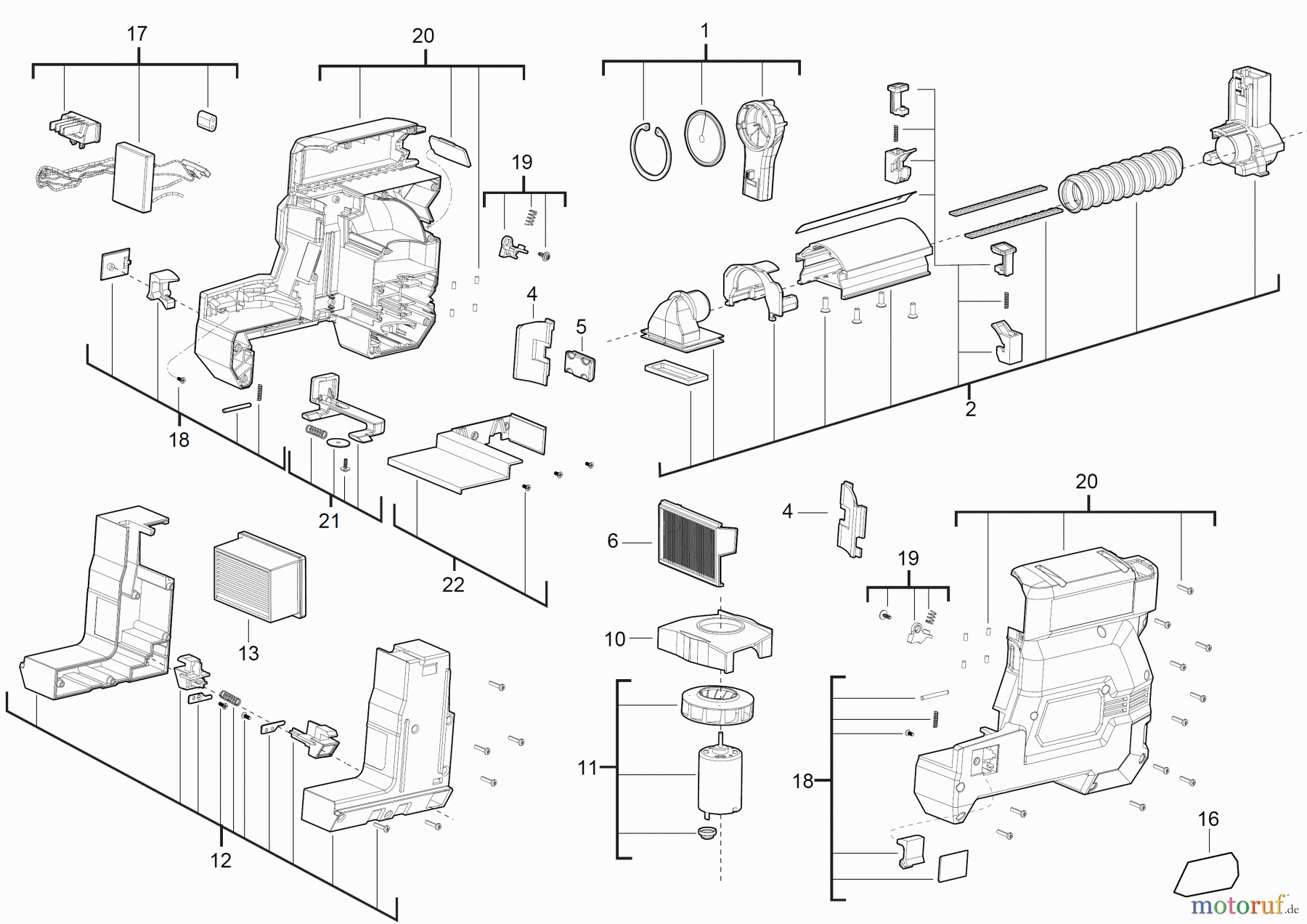 Milwaukee Akku-Geräte Andere STAUBABSAUGUNGEN M18-28 CPDEX M18-28 FUEL™ SDS-PLUS ABSAUGSYSTEM Seite 1