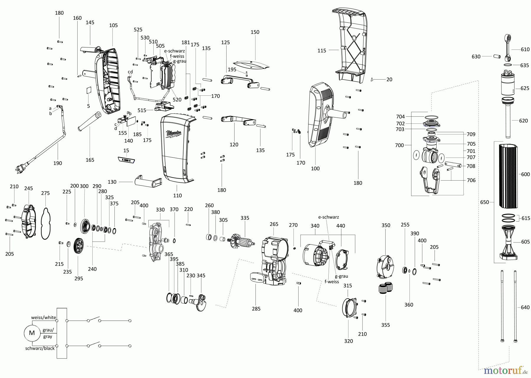Milwaukee Kabelgeführte Geräte MEISSELHAMMER K 2500 H ABBRUCHHAMMER Seite 1