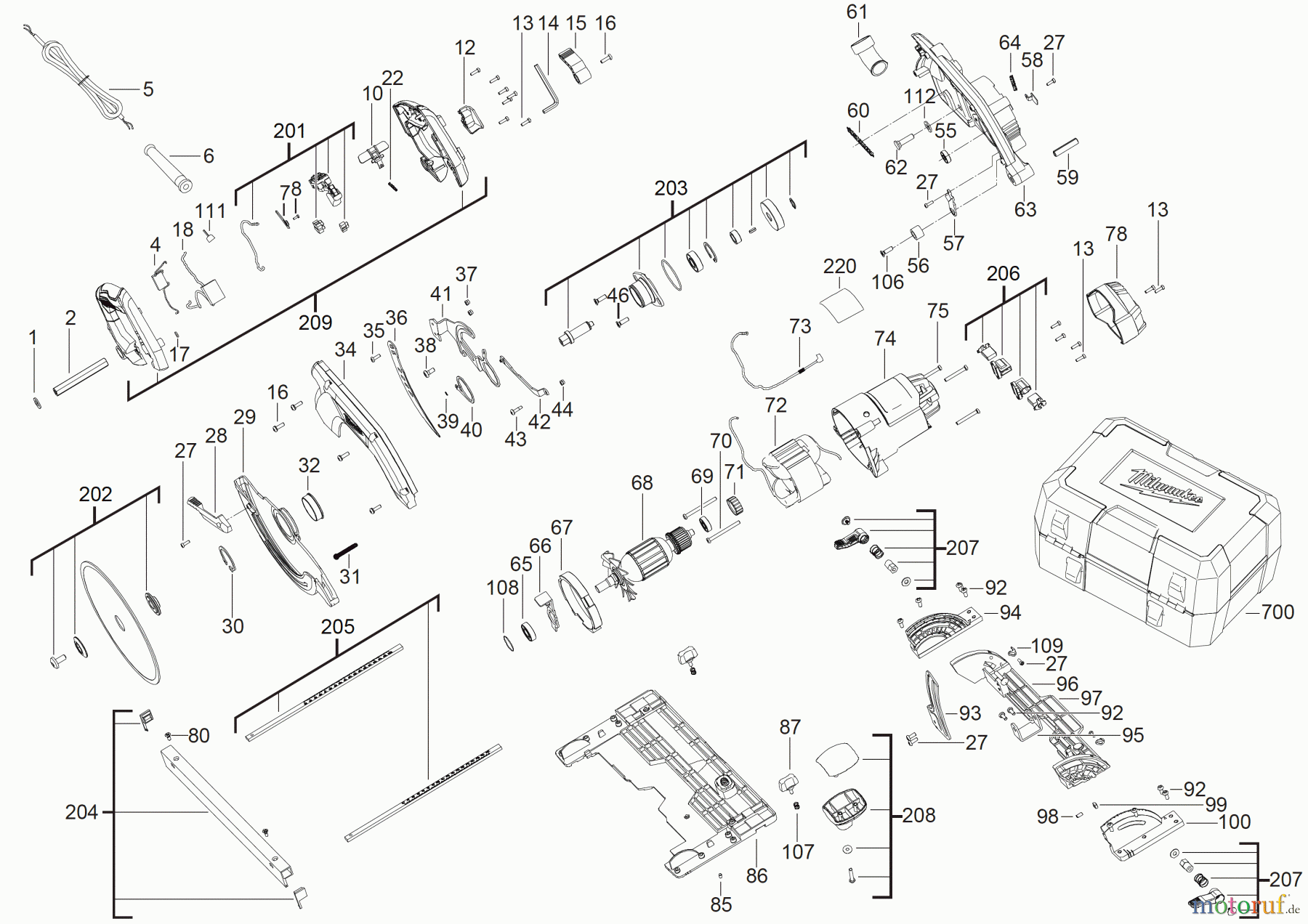  Milwaukee Kabelgeführte Geräte Sägen und Trennen Kreissägen CS 85 CBE Kreissäge Seite 1