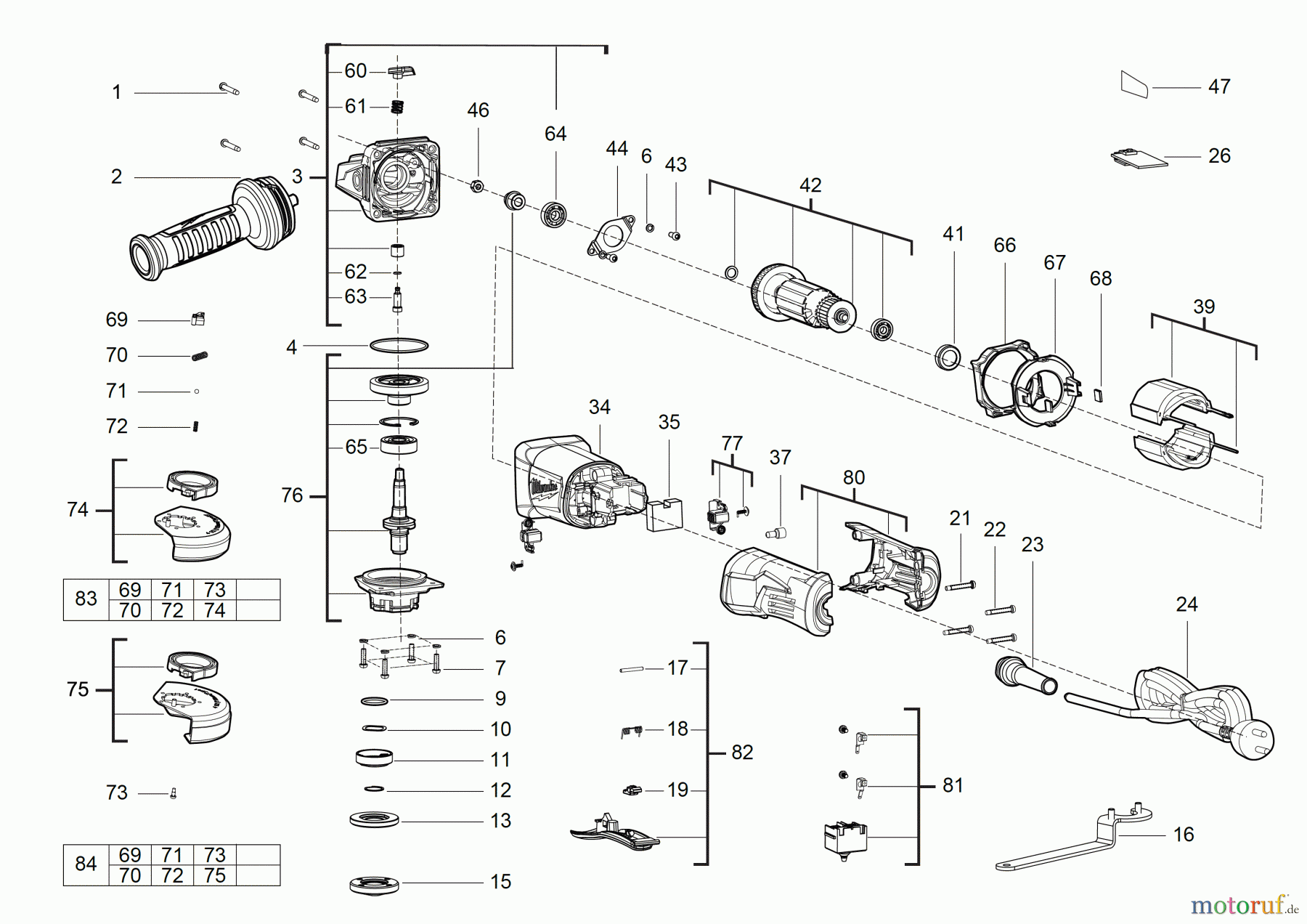  Milwaukee Kabelgeführte Geräte Schleifen und Polieren Schleifer 115mm AGV 13-125 XSPDE WINKELSCHLEIFER
