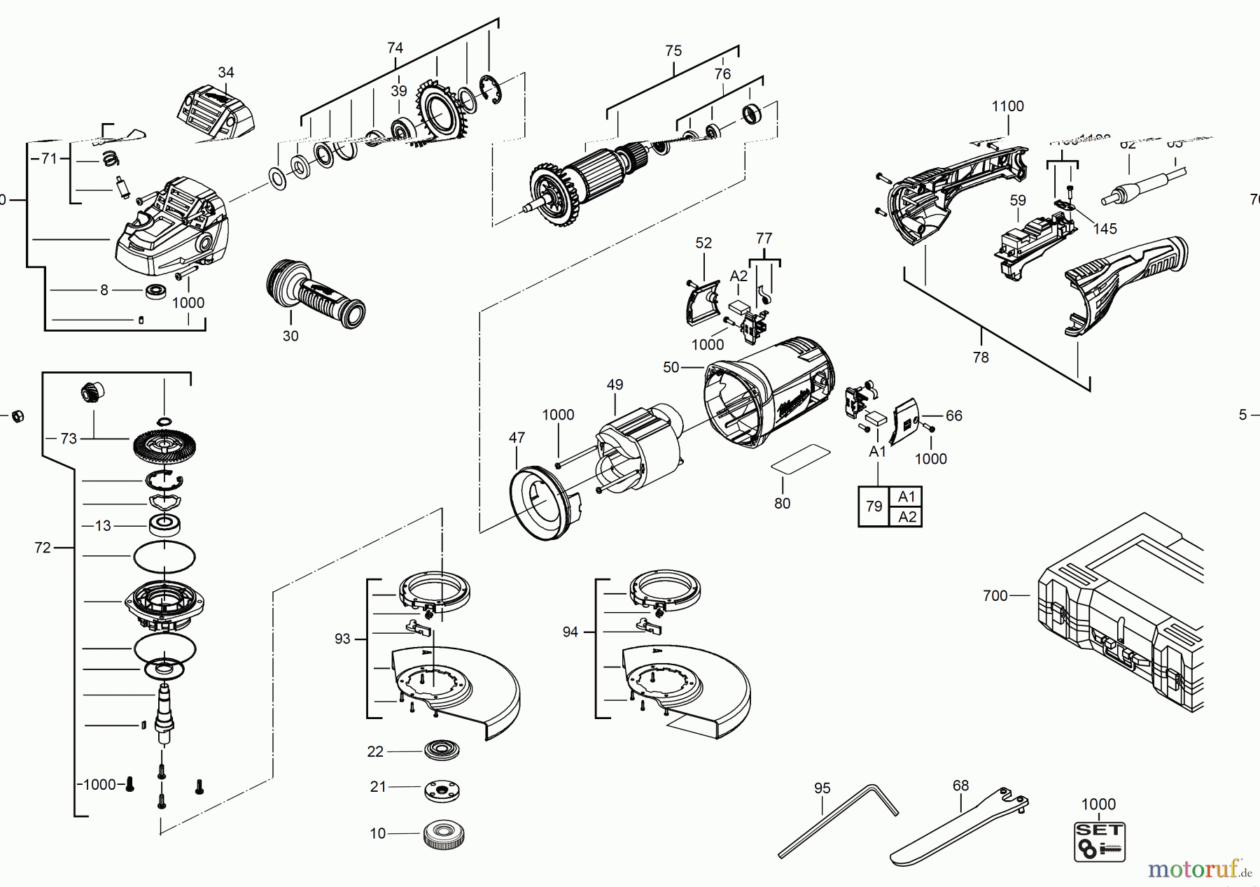 Milwaukee Kabelgeführte Geräte Schleifen und Polieren Schleifer 230mm AGVK 24-230 EK WINKELSCHLEIFER Seite 1