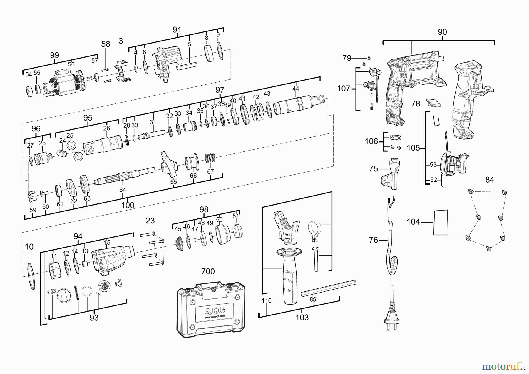 AEG Powertools Bohren und Schrauben BOHR- & KOMBIHÄMMER BH 24IE Bohrhammer SDS+ Seite 1