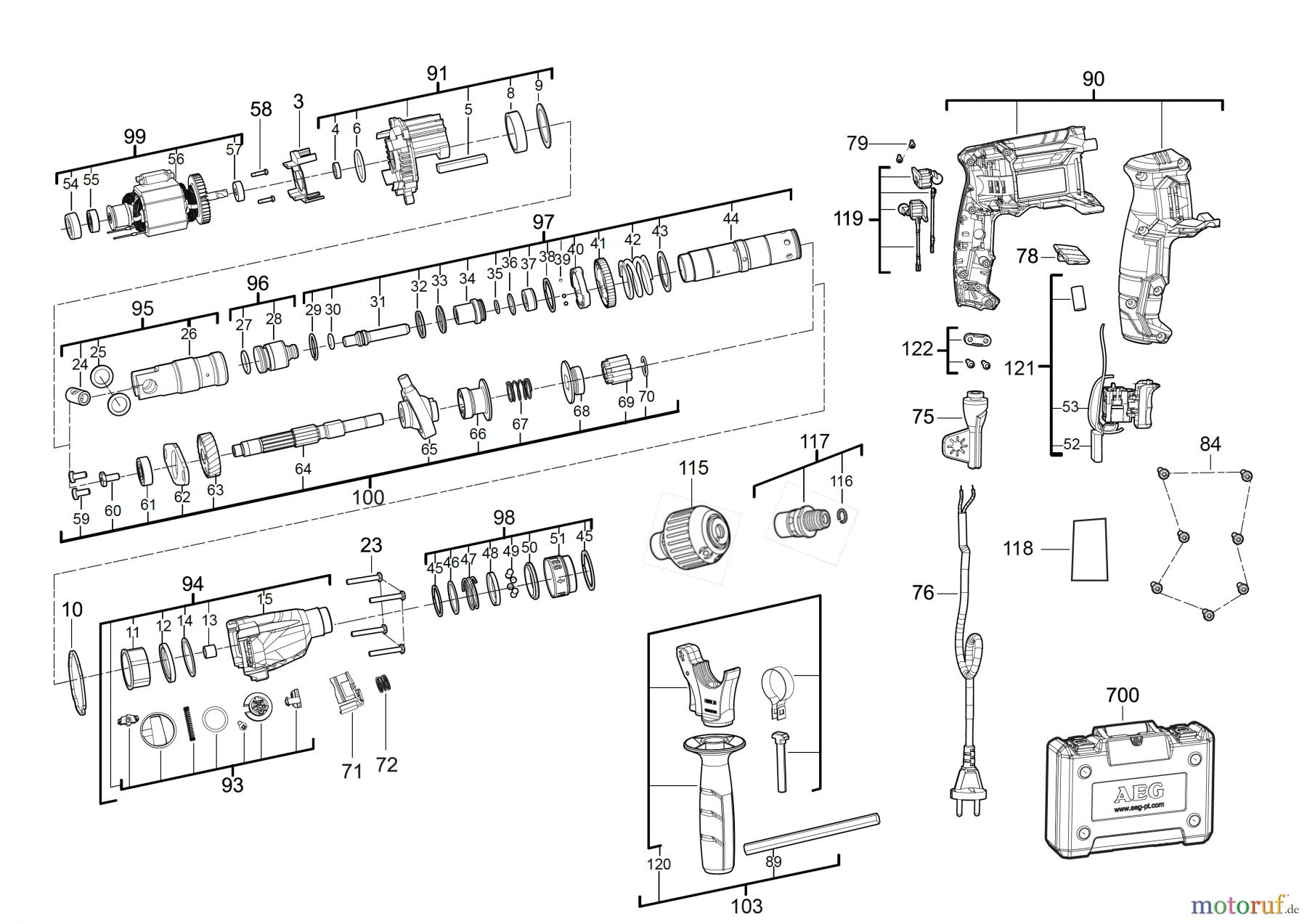 AEG Powertools Bohren und Schrauben BOHR- & KOMBIHÄMMER KH 24IXE Bohrhammer SDS+ Seite 1