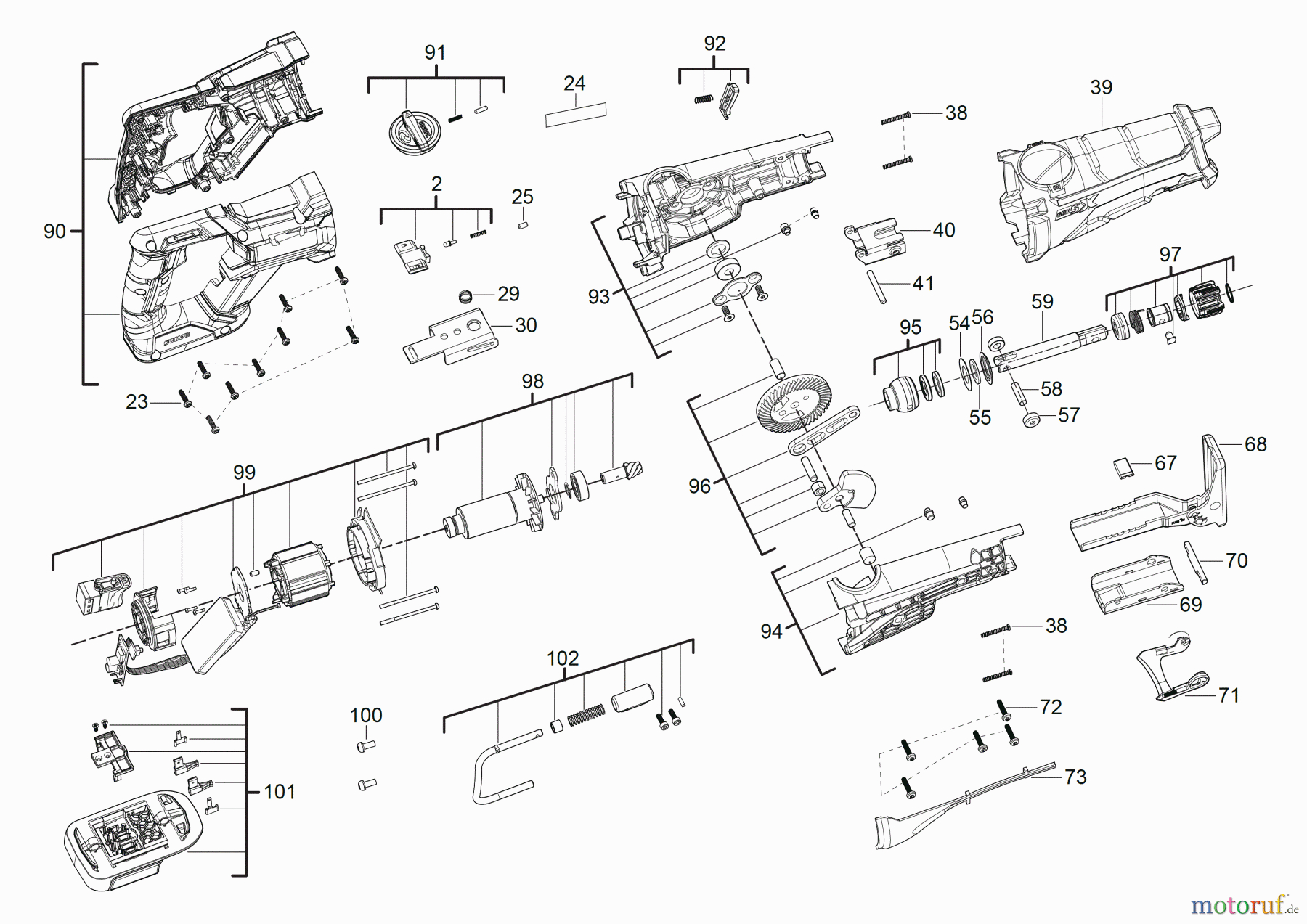  AEG Powertools Holz-Bearbeitung Akku Geräte BUS 18BL Brushless Akku-Säbelsäge Seite 1