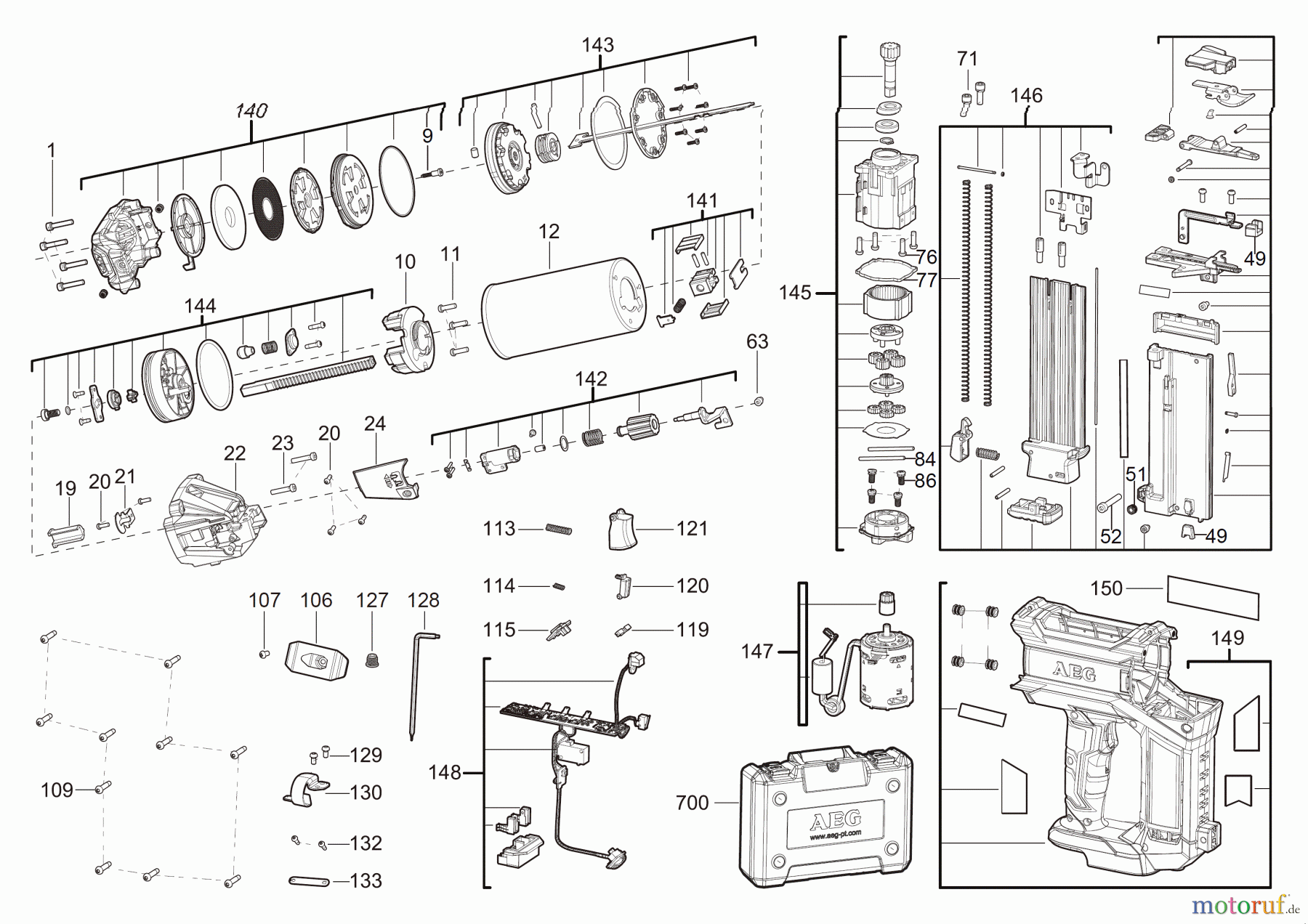  AEG Powertools Holz-Bearbeitung Akku Geräte B18N18 Brushless Akku-Nagler Seite 1