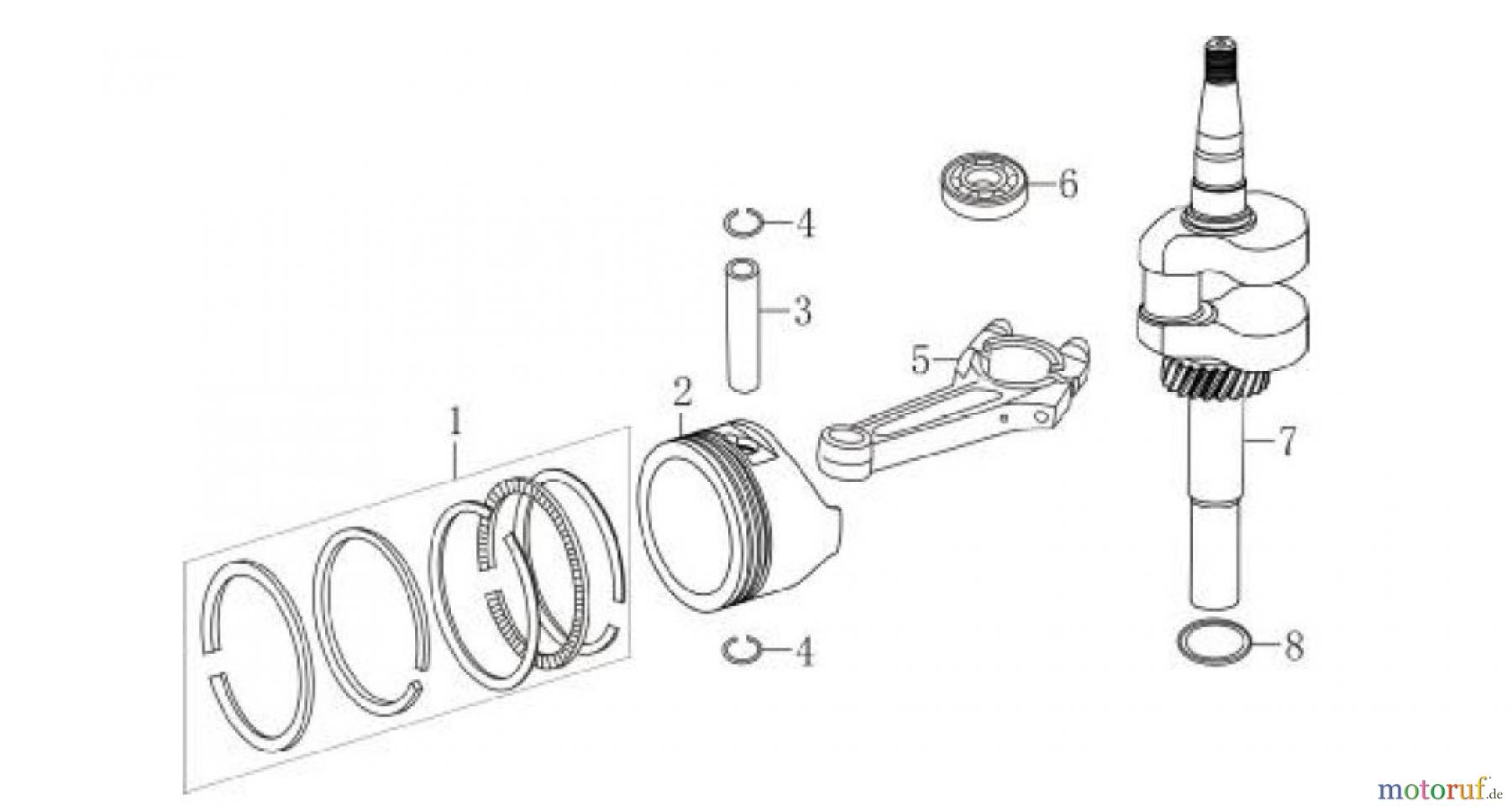 LONCIN Motoren LC1P68FA, LC1P70FA, LC1P70F Kurbelwelle, Kolben