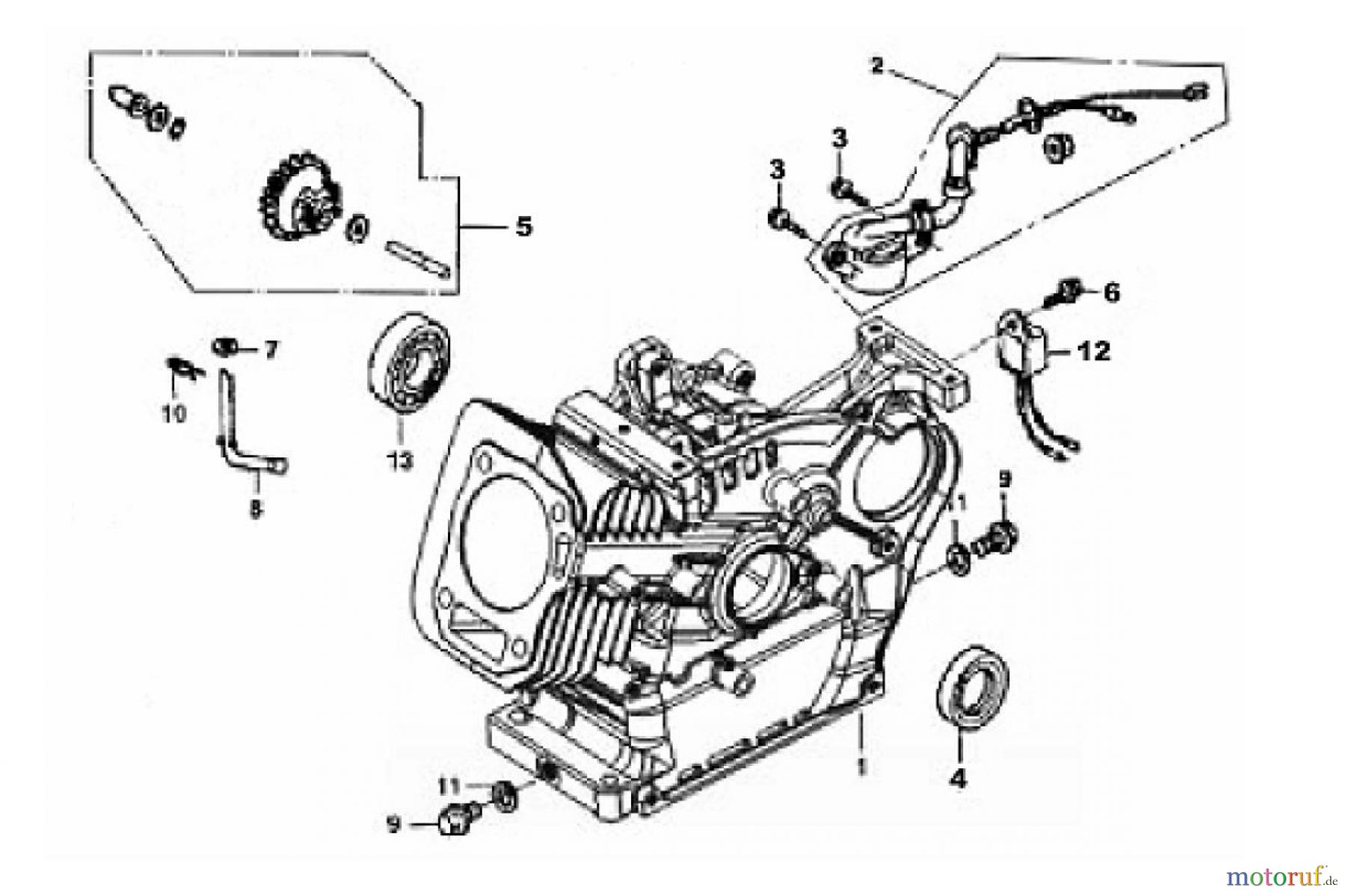 LONCIN Motoren LC165F, LC165FD, LC170F, LC170FD Kurbelgehäuse
