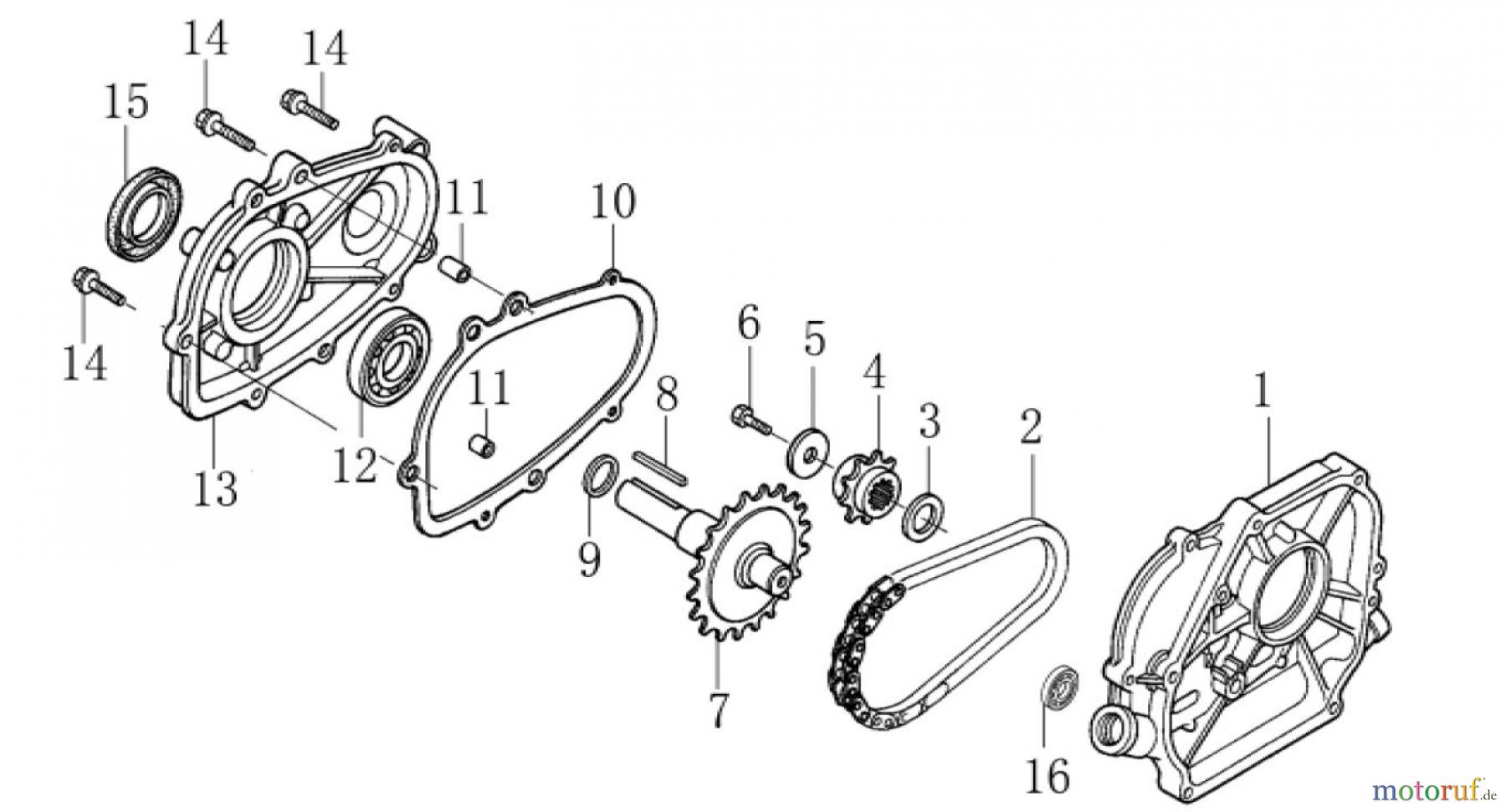 LONCIN Motoren LC168F(D)-1、LC168F(D)-2、LC168F(D)-1B、LC168F(D)-2B、LC168F(D)-1C、LC168F(D)-2C、G160F(D)、G200F(D)、G160F(D)-B、G200F(D)-B、G160F(D)-C、G200F(D)-C Kupplung 2