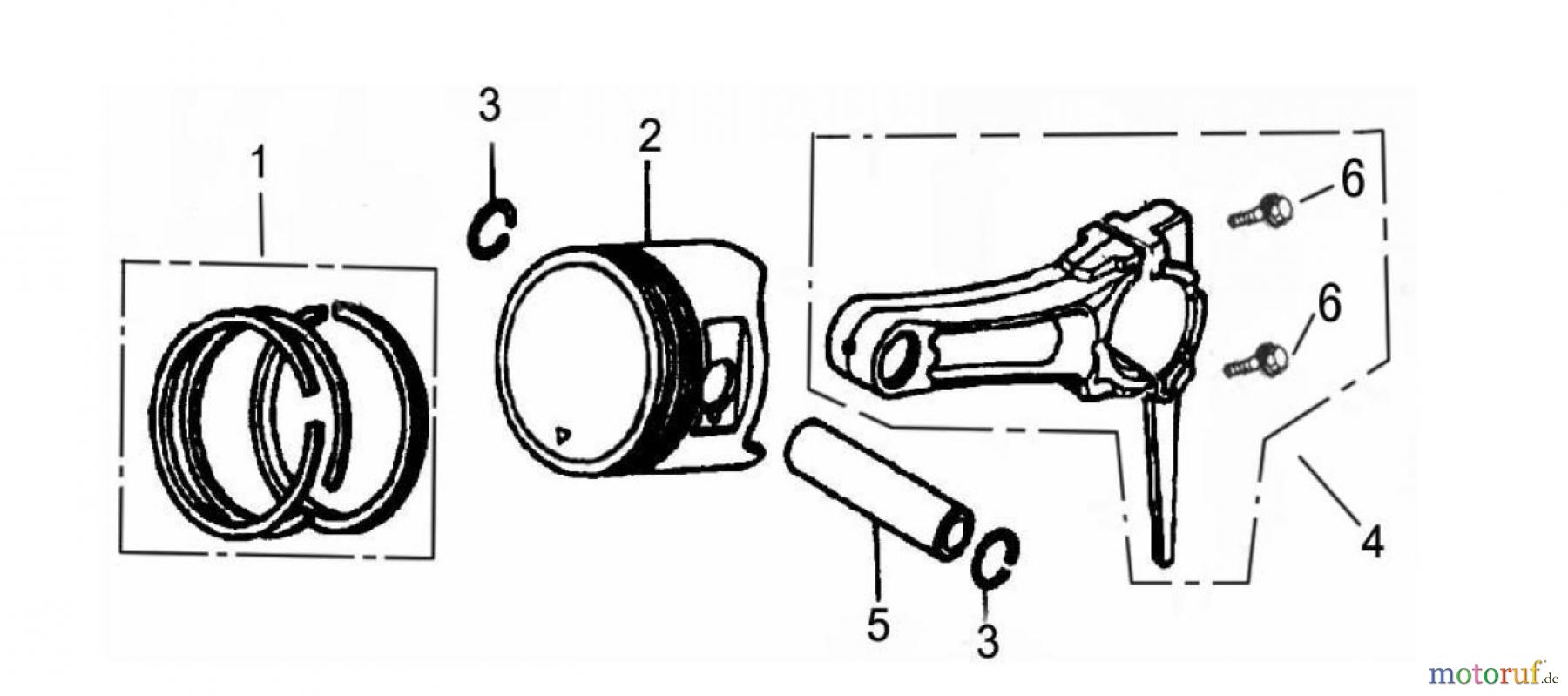 LONCIN Motoren LC190F, LC190FD, LC185F, LC185FD Kolben,Pleuel