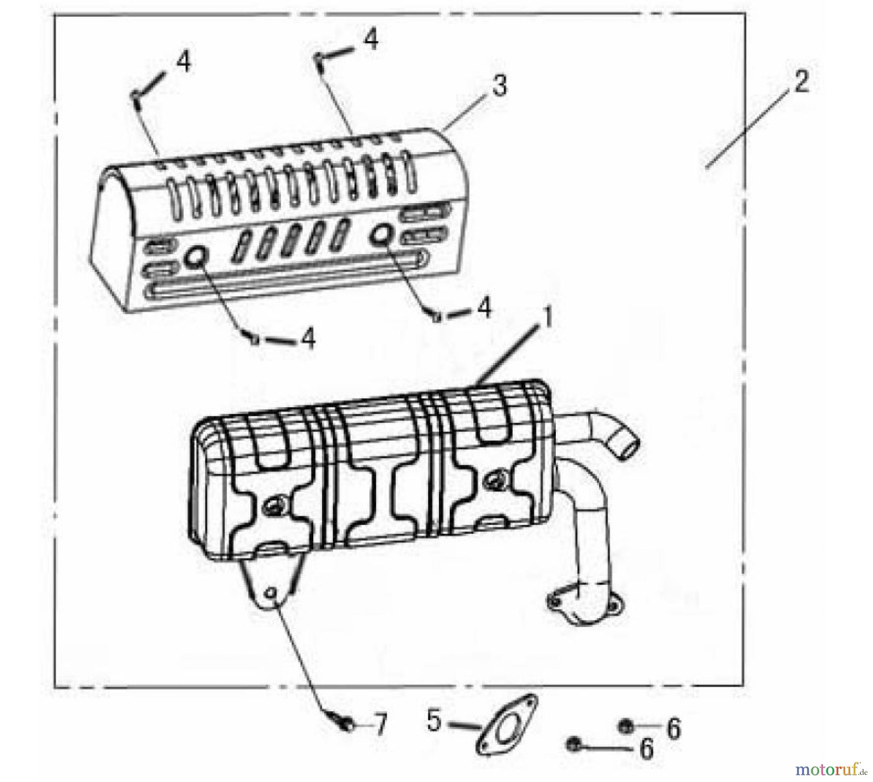 LONCIN Motoren LC190F, LC190FD, LC185F, LC185FD Auspuff