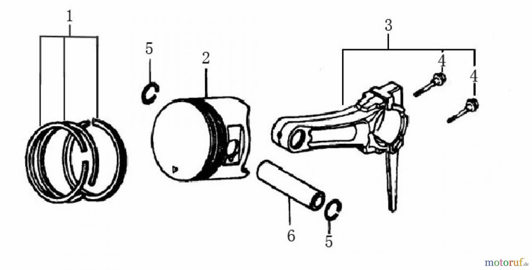 LONCIN Motoren G240F, G240FD, G270F, G270FD Kolben, Pleuel