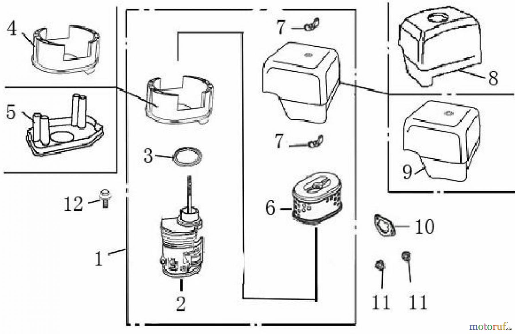 LONCIN Motoren G340F, G340FD, G390F, G390FD, G420F, G420FD Luftfilter