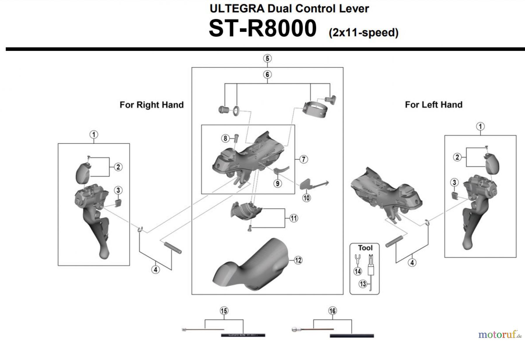Shimano ST Rapidfire- Schaltbremshebel ST-R8000-4244 ULTEGRA Dual Control Lever