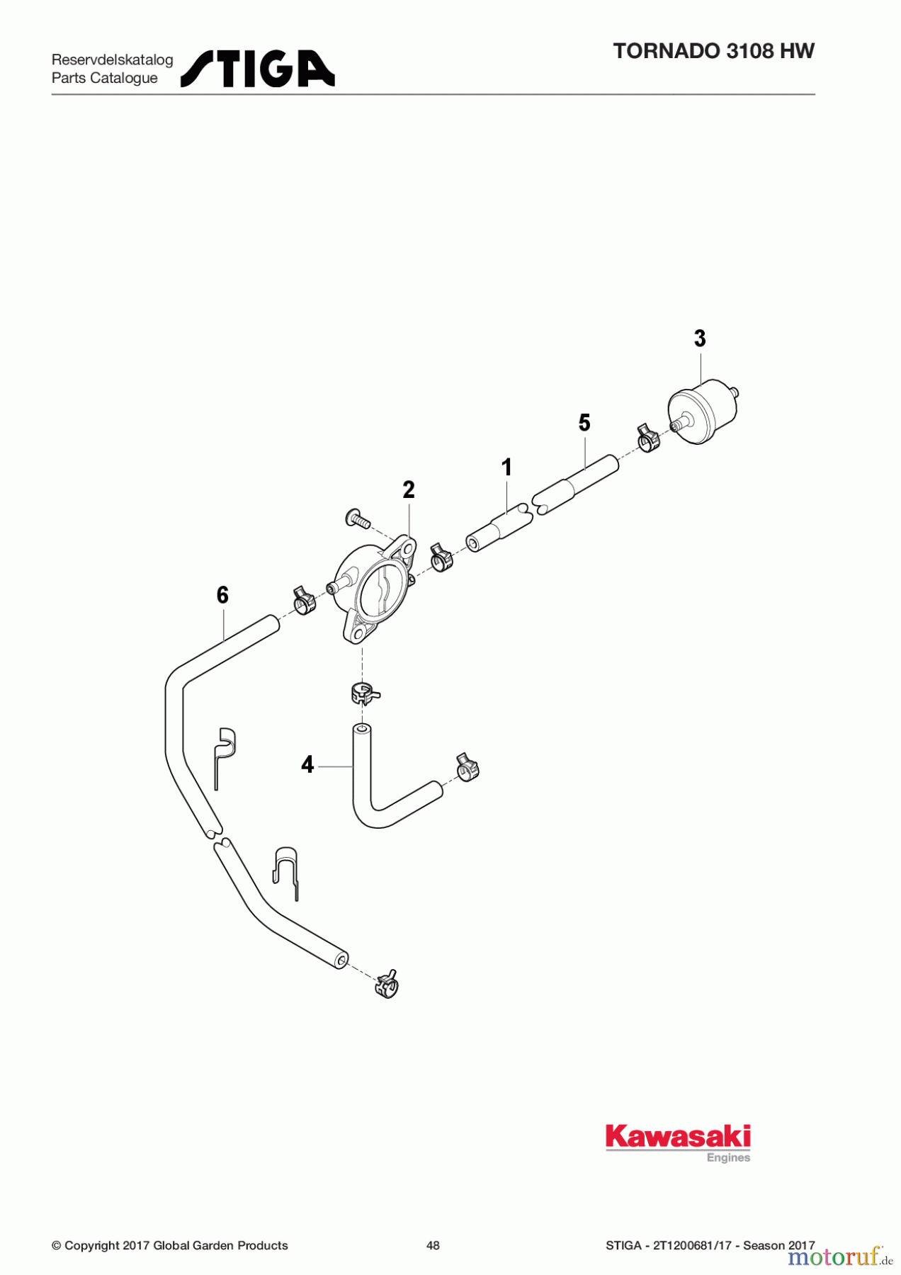  Stiga Aufsitzmäher Baujahr 2017 TORNADO 3108 HW 2T1200681/17 - Season 2017 Fuel-Tank/Fuel-Valve