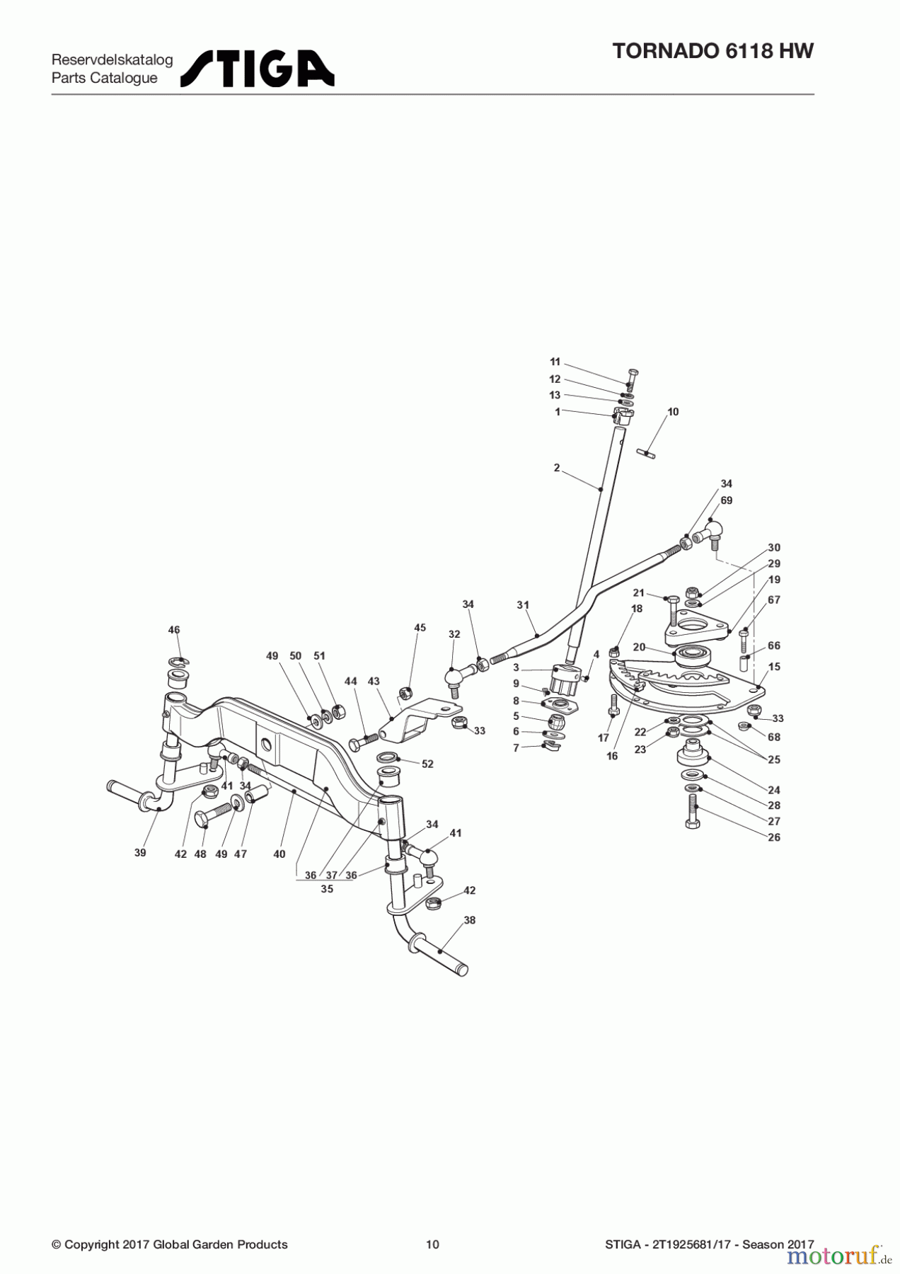  Stiga Aufsitzmäher Baujahr 2017 TORNADO 6118 HW 2T1925681/17 - Season 2017 Steering