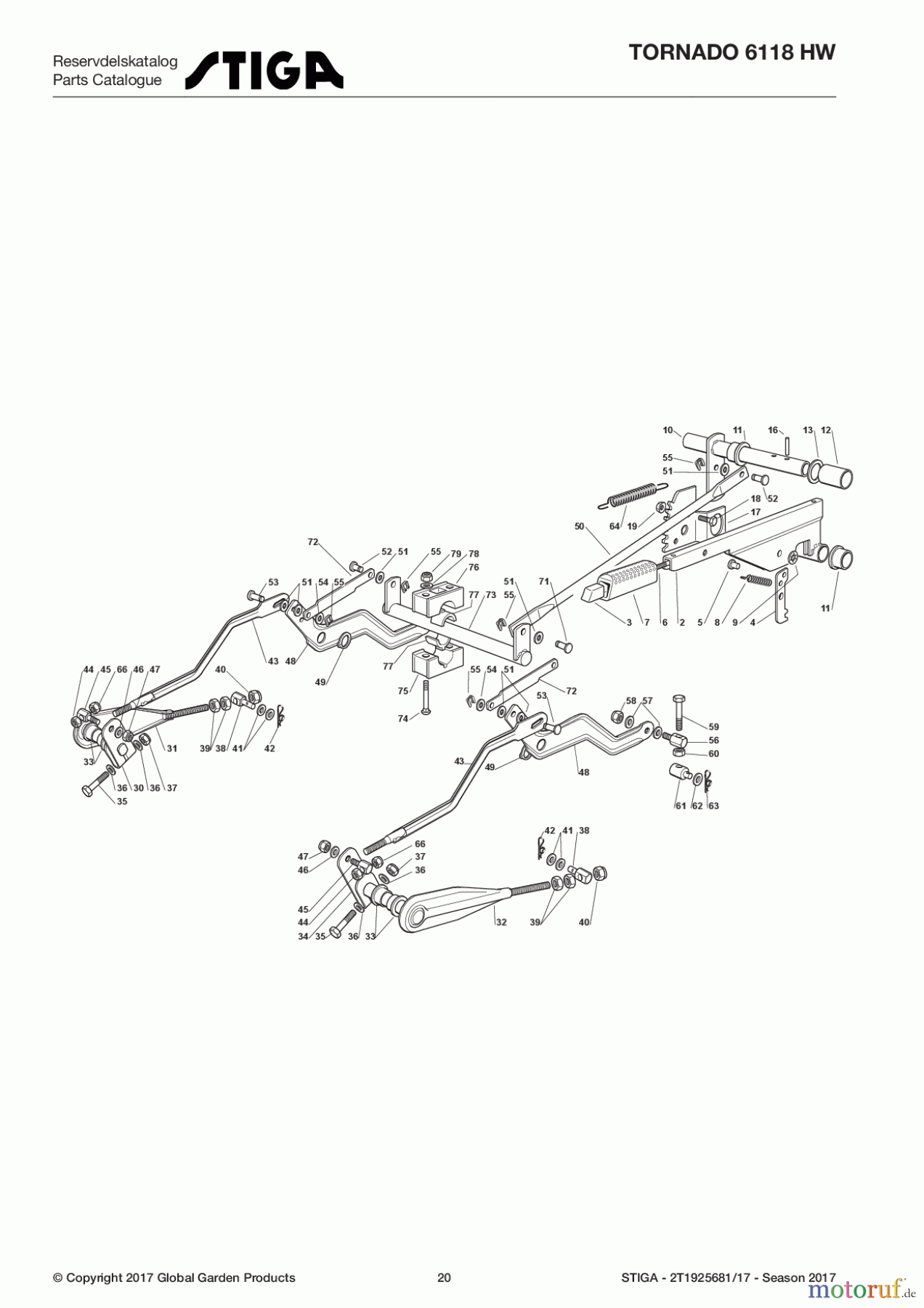  Stiga Aufsitzmäher Baujahr 2017 TORNADO 6118 HW 2T1925681/17 - Season 2017 Cutting Plate Lifting