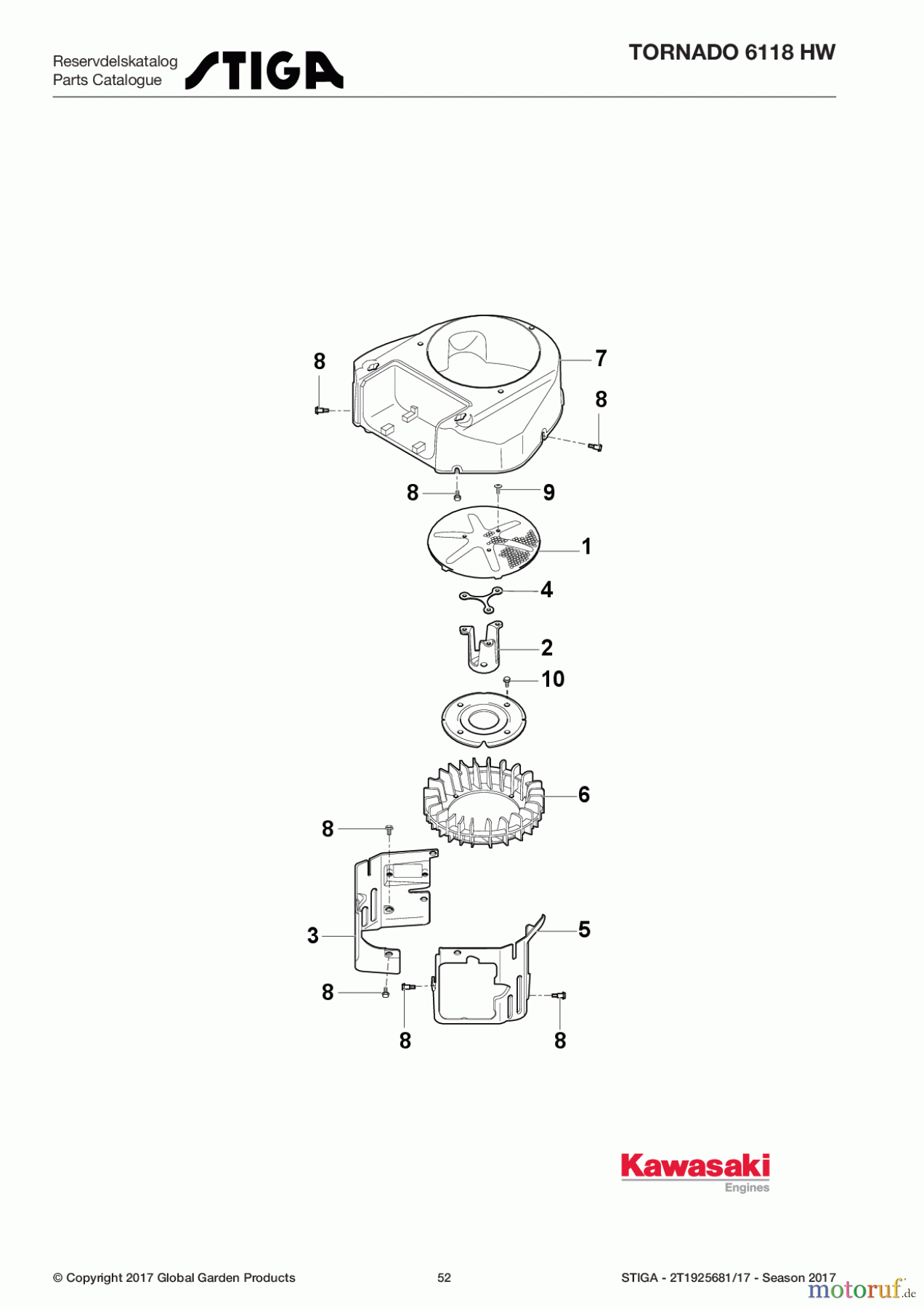 Stiga Aufsitzmäher Baujahr 2017 TORNADO 6118 HW 2T1925681/17 - Season 2017 Cooling-Equipment