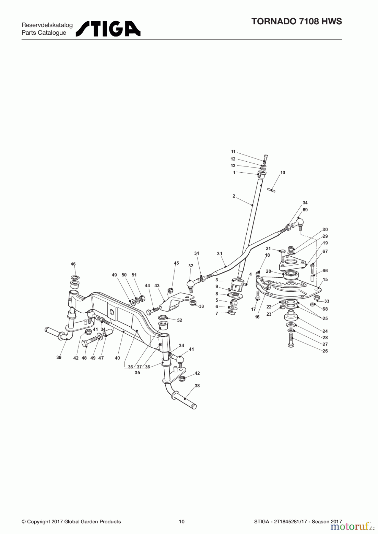 Stiga Aufsitzmäher Baujahr 2017 TORNADO 7108 HWS 2T1845281/17 - Season 2017 Steering