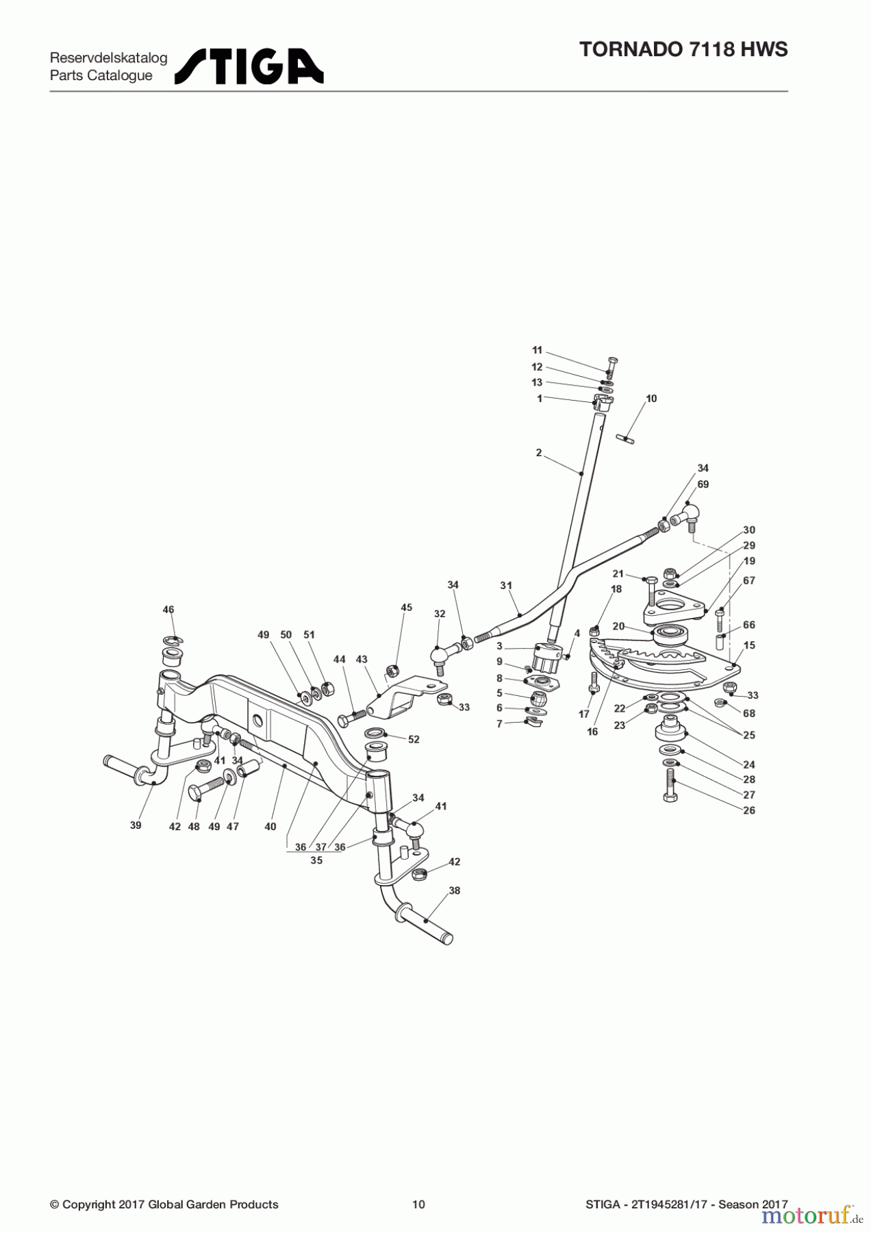 Stiga Aufsitzmäher Baujahr 2017 TORNADO 7118 HWS 2T1945281/17 - Season 2017 Steering
