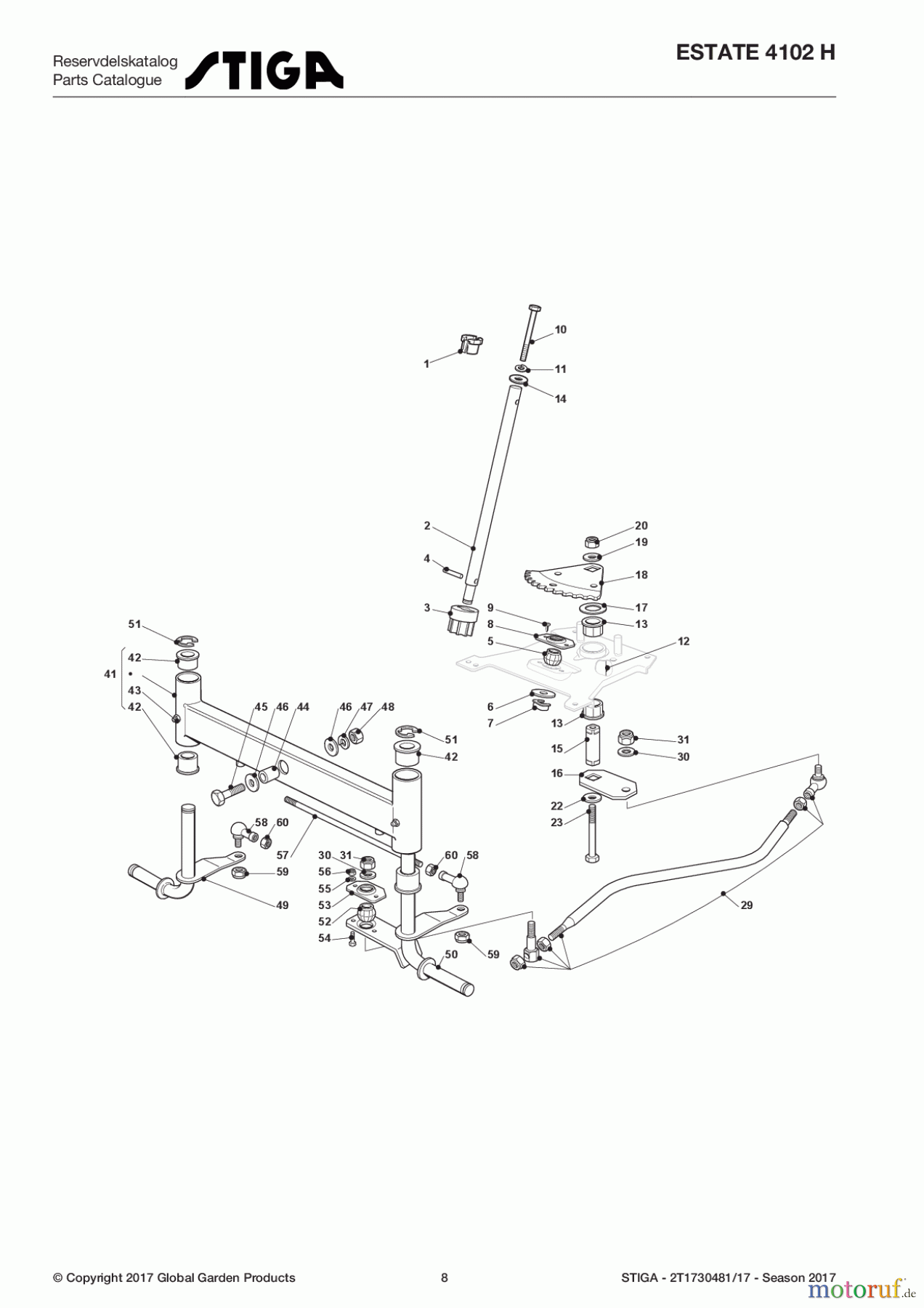 Stiga Aufsitzmäher Baujahr 2017 ESTATE 4102 H 2T1730481/17 - Season 2017 Steering