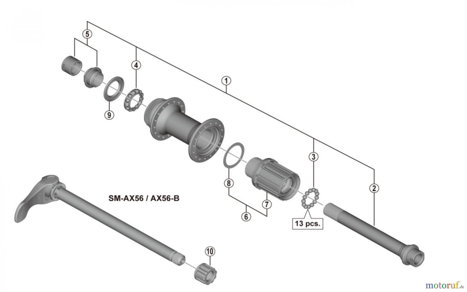 Shimano FH Free Hub - Freilaufnabe FH-M6010, FH-M6010-B DEORE Freehub (8/9/10-speed) for Disc Brake