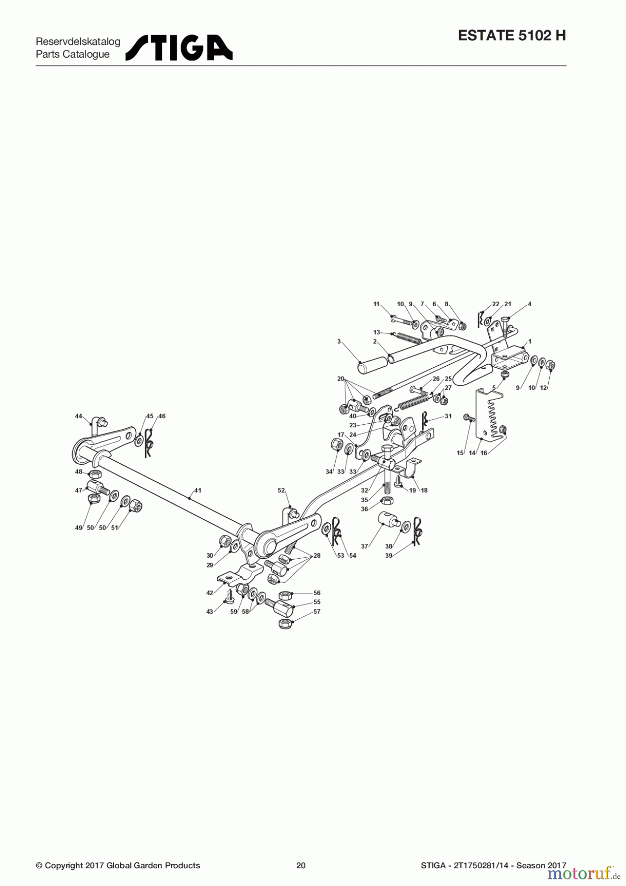  Stiga Aufsitzmäher Baujahr 2017 ESTATE 5102 H 2T1750281/14 - Season 2017 Cutting Plate Lifting