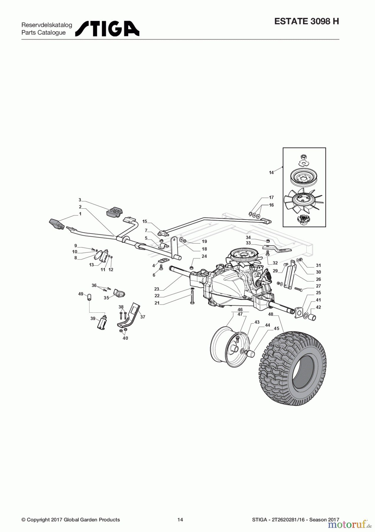 Stiga Aufsitzmäher Baujahr 2017 ESTATE 3098 H 2T2620281/16 - Season 2017 Transmission