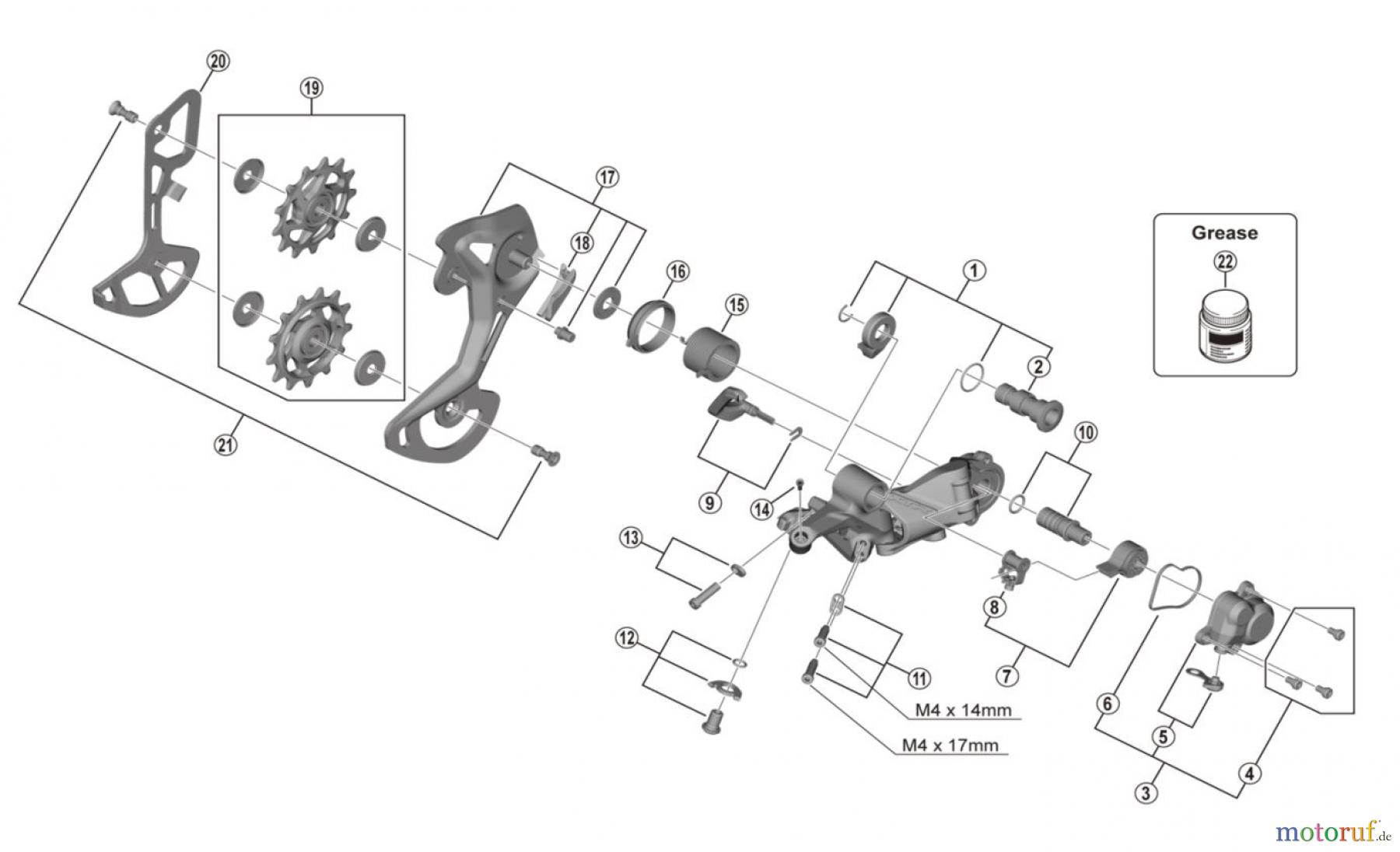 Shimano RD Rear Derailleur - Schaltwerk RD-M9100 (-4387C) XTR Rear Derailleur